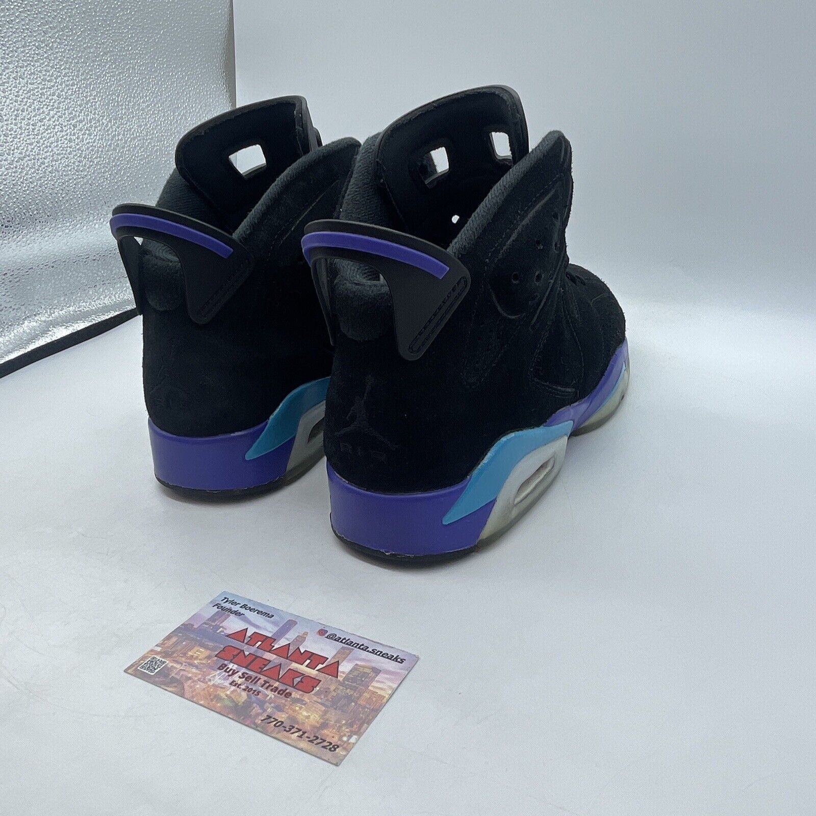 Size 8.5 - Air Jordan 6 Retro Aqua Black Purple Suede (CT8529-004)