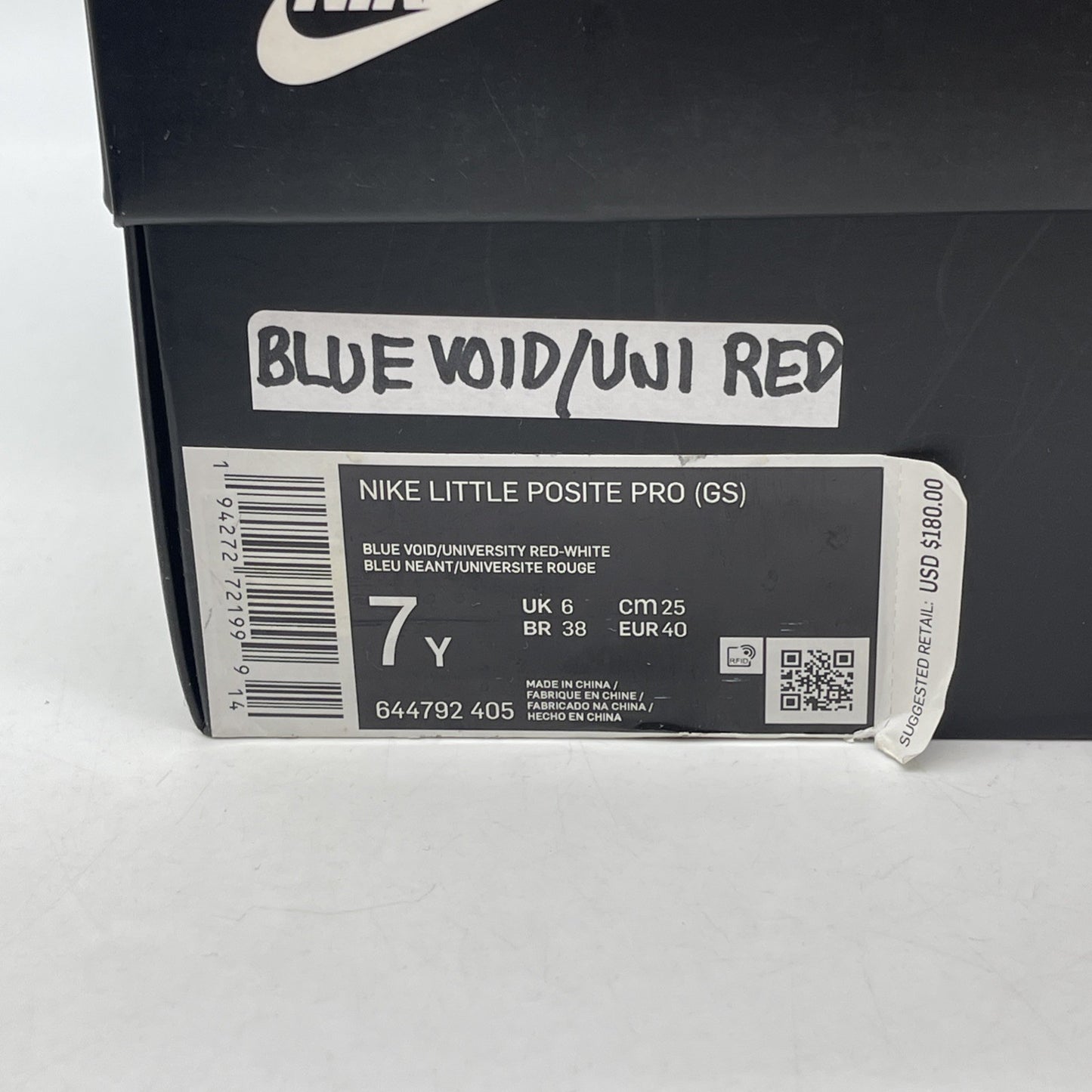 Size 7Y (GS) - Nike Little Posite Pro Mid USA Blue Red White (644792-405)