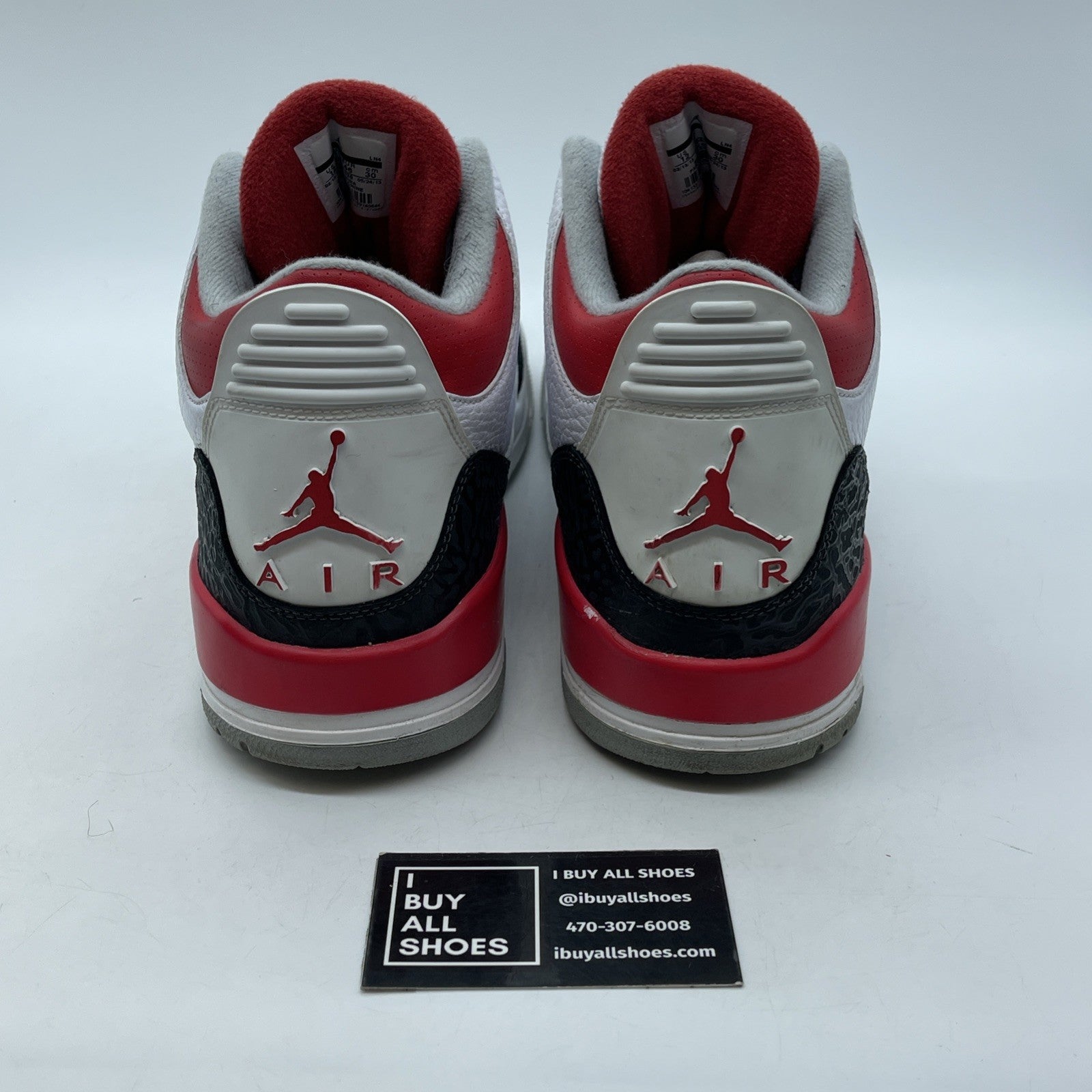 Size 12 - Air Jordan 3 Retro 2013 Fire Red White Grey Suede (136064-120)