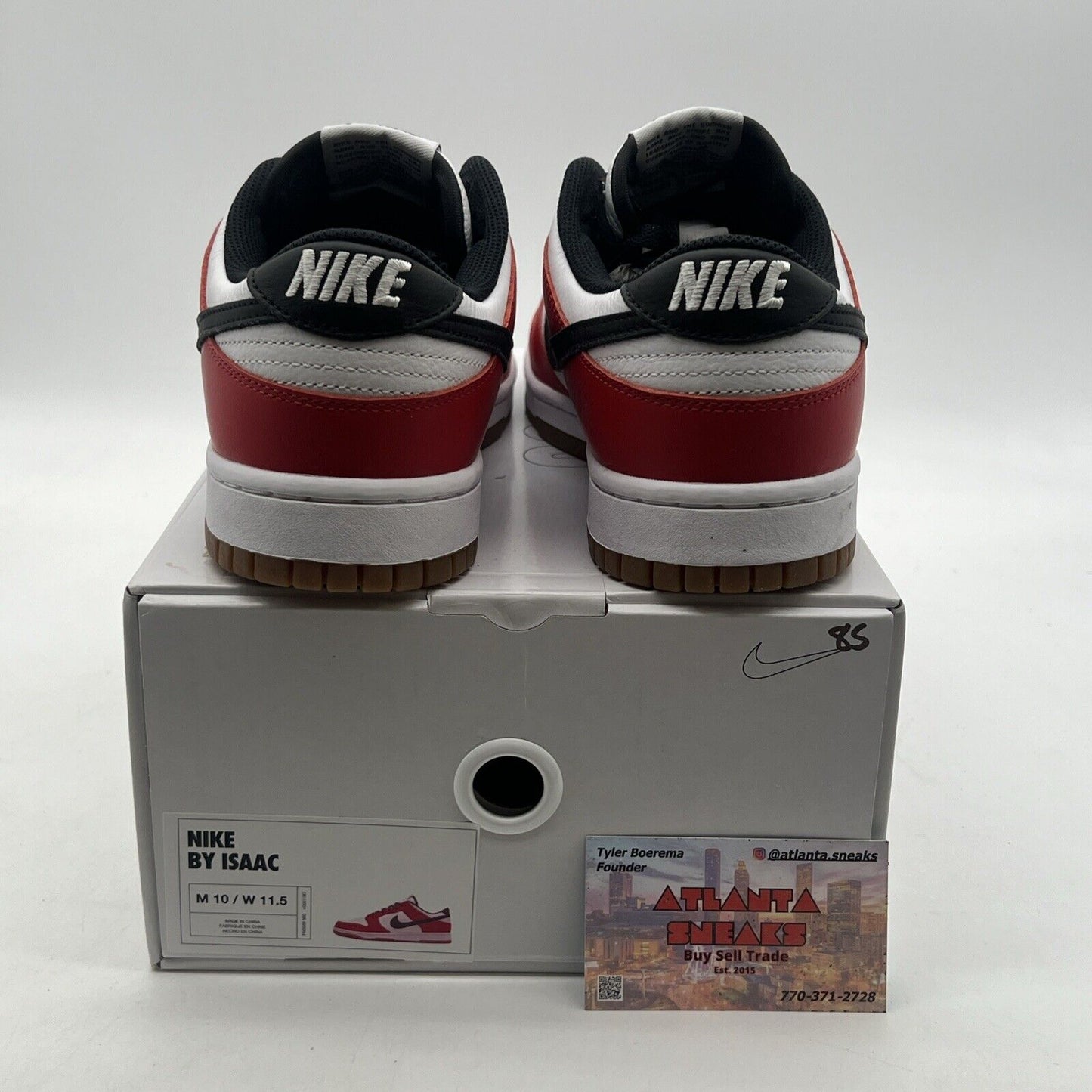 Size 10 - Nike Dunk Low By You ‘Chicago’ Red Black Gum (FN0569-900)