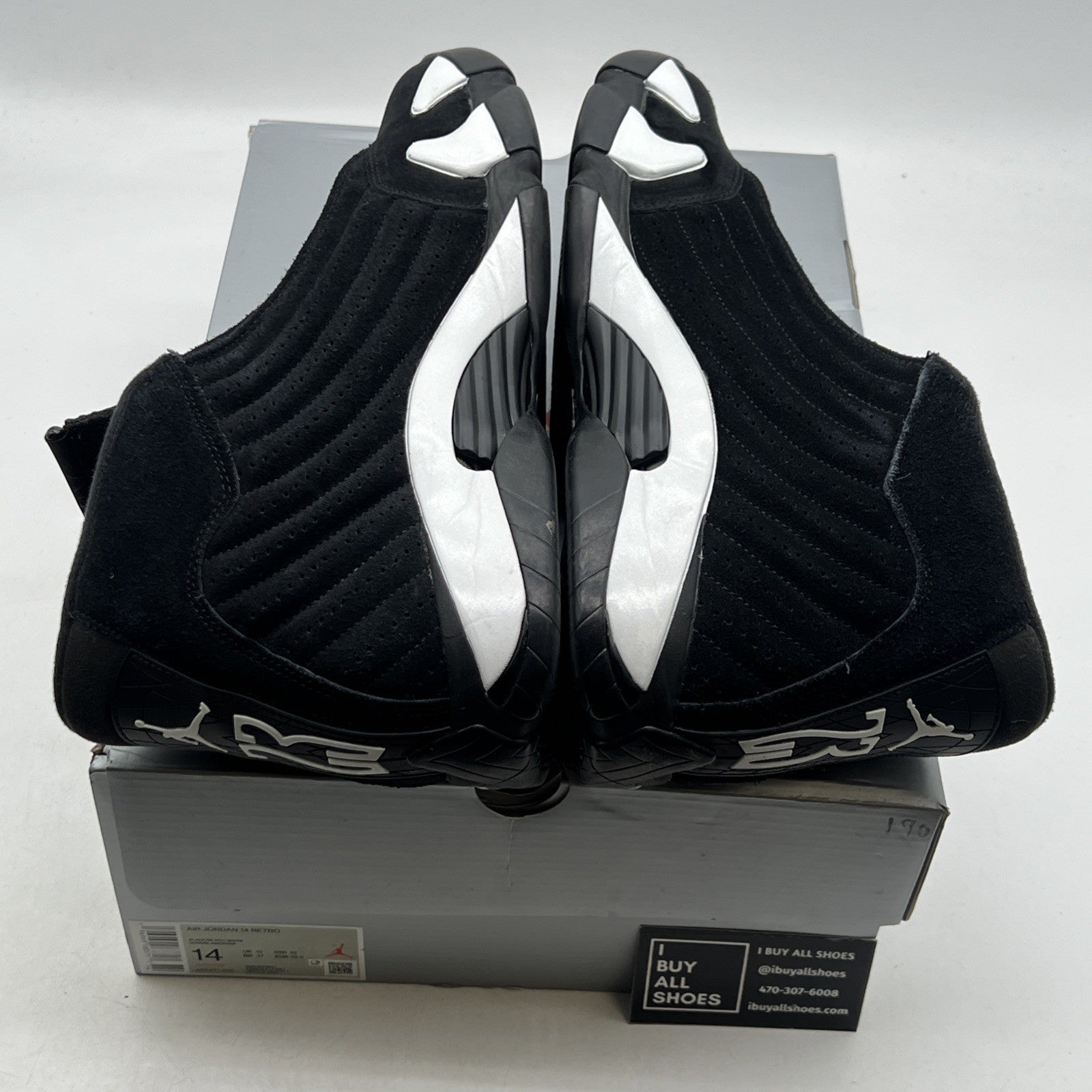 Size 14 - Air Jordan 14 Retro Black White (487471-016)