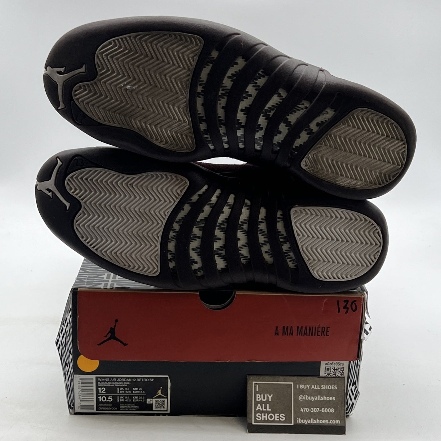 Size 12 - Air Jordan 12 Retro SP x A Ma Maniere Mid Black W (DV6989-001)