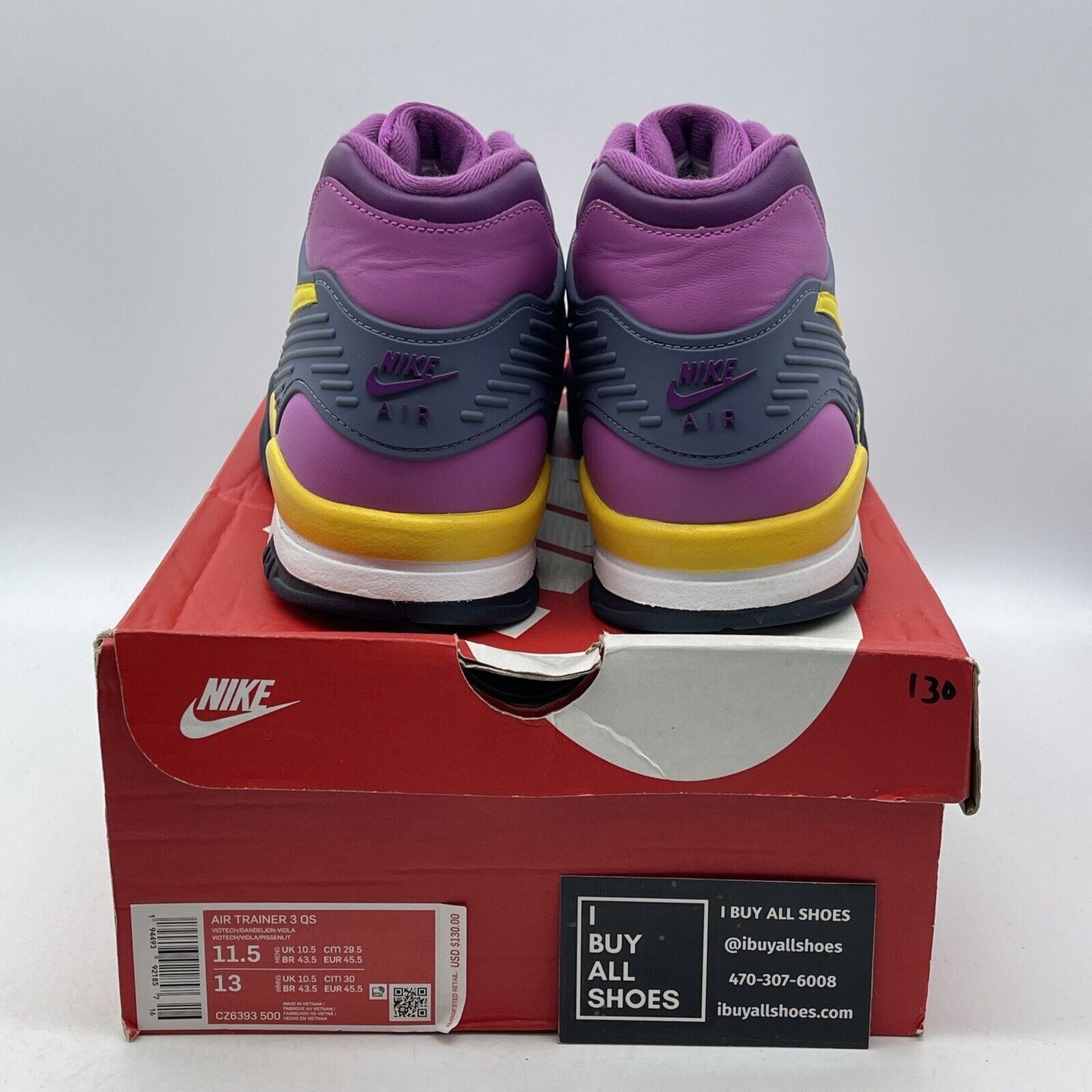 Size 10.5 - Nike Air Trainer 3 Retro 2020 Viotech Purple Leather (CZ6393-500)