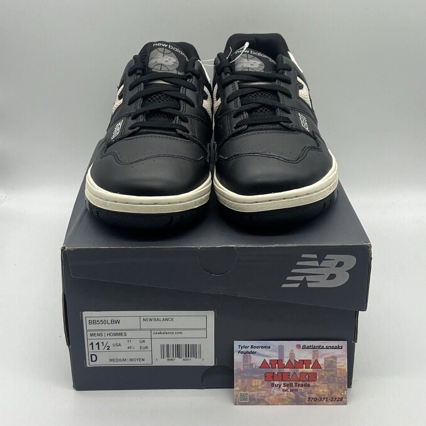 Size 11.5 - New Balance 550 Panda Brand New Og All Black White Grey Leather DS