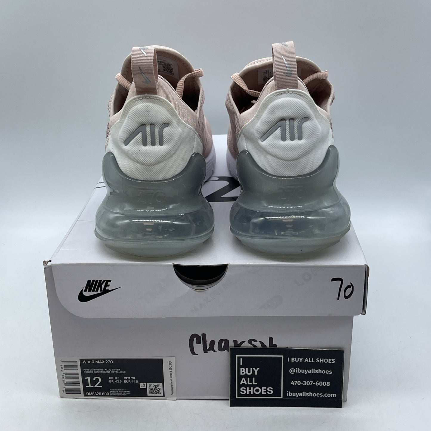 Size 12W - Nike Air Max 270 Pink Oxford Metallic Silver (DM8326-600)