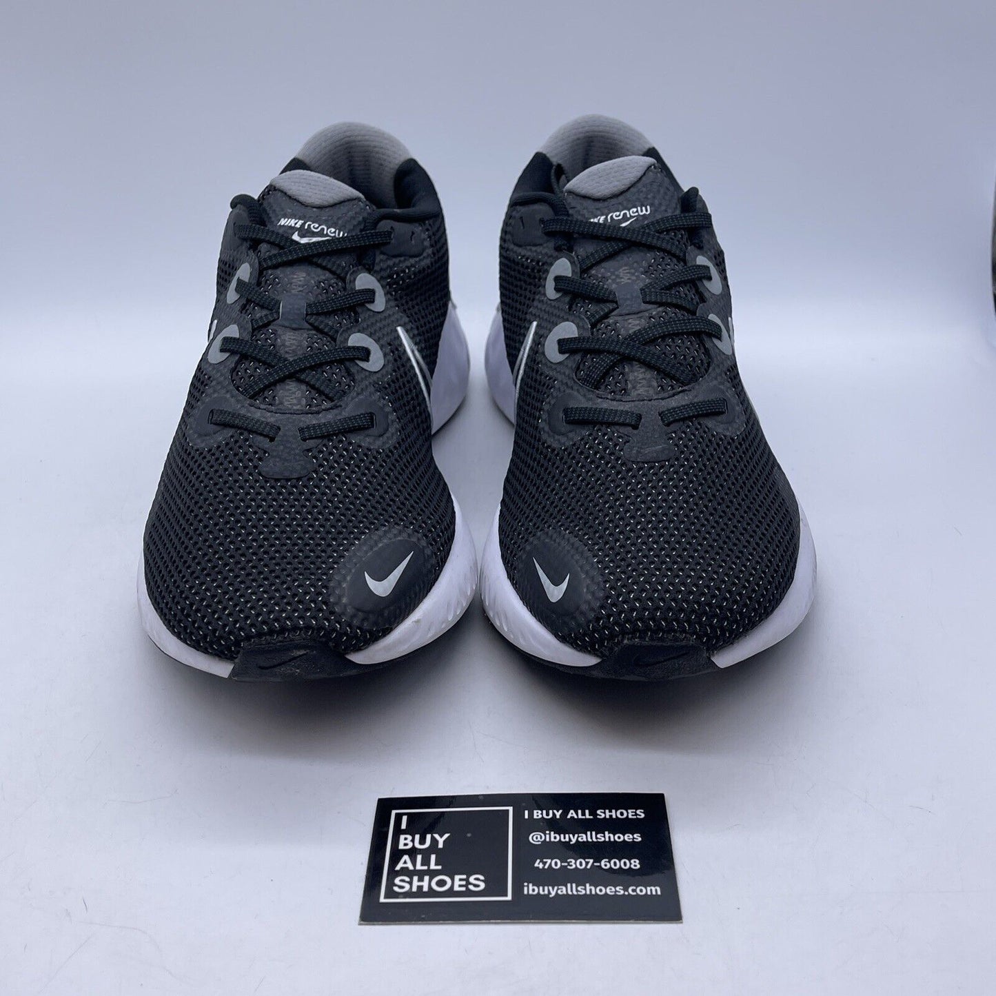 Size 12 - Nike Renew Run 4E Wide Black White Grey Suede Leather (CW7437-002)