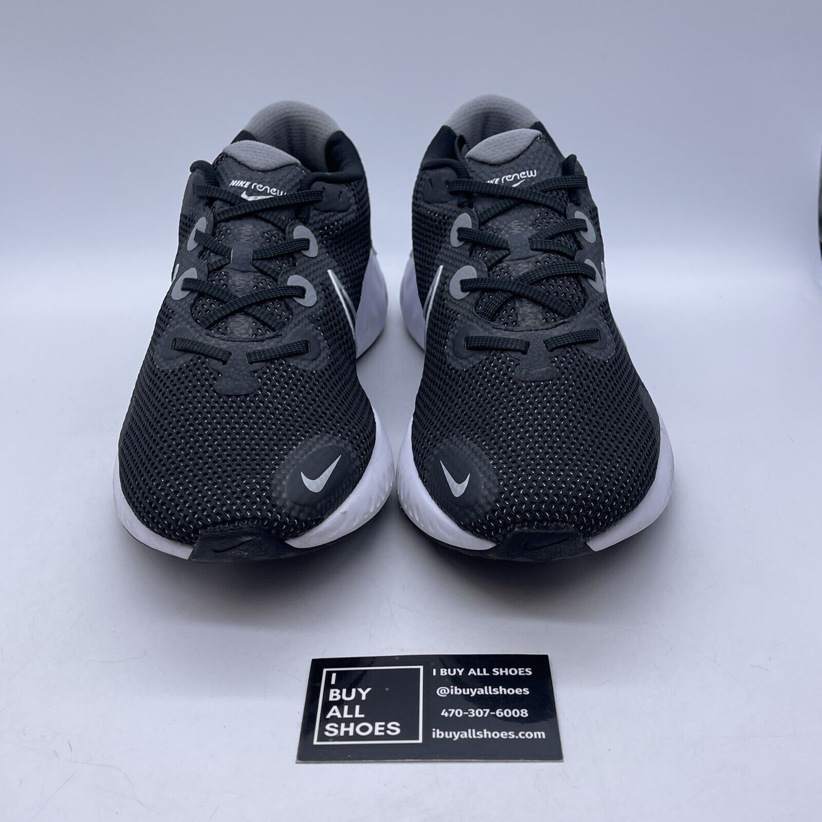 Size 12 - Nike Renew Run 4E Wide Black White Grey Suede Leather (CW7437-002)