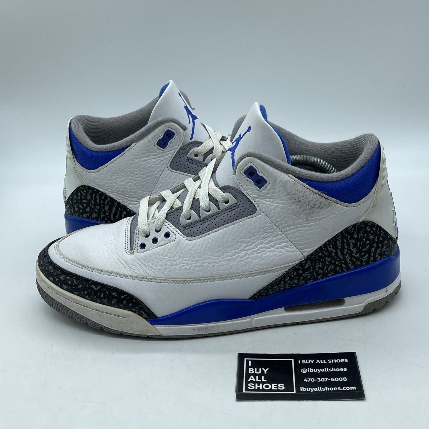 Size 12 - Jordan 3 Retro Mid Racer Blue Grey White Suede Leather (CT8532-145)