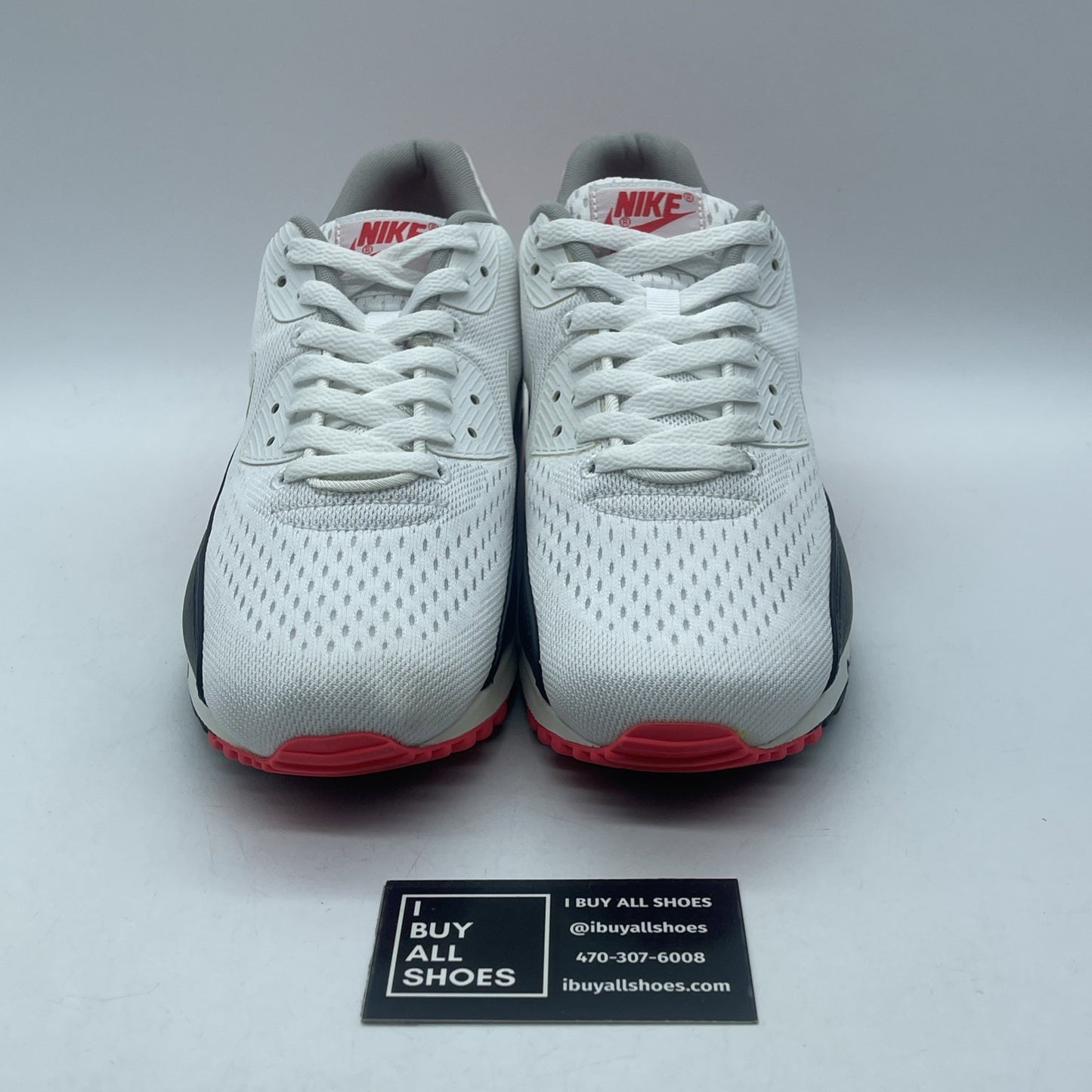 Size 9.5 - Nike Air Max 90 Em White Black Suede Leather (554719-110)