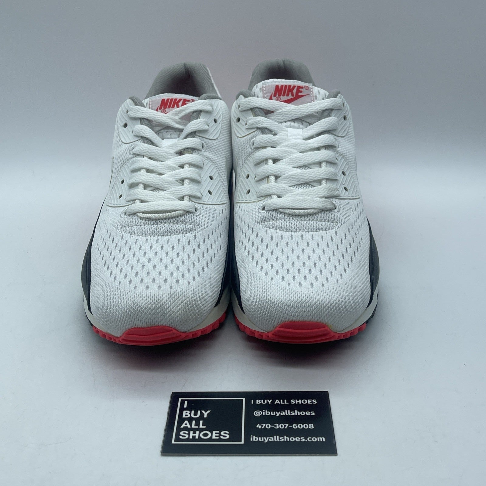 Size 9.5 - Nike Air Max 90 Em White Black Suede Leather (554719-110)
