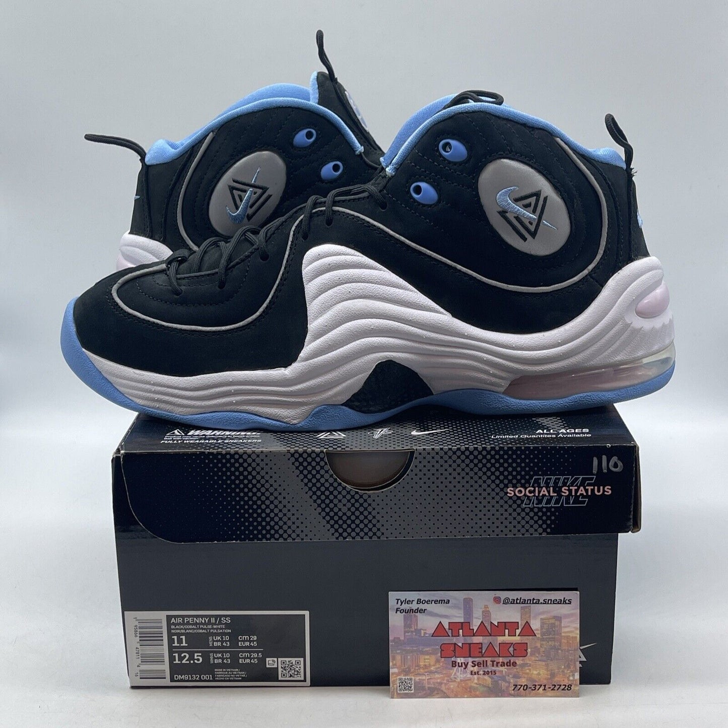 Size 11 - Nike Social Status x Air Penny 2 Playground - Black White (DM9132-001)