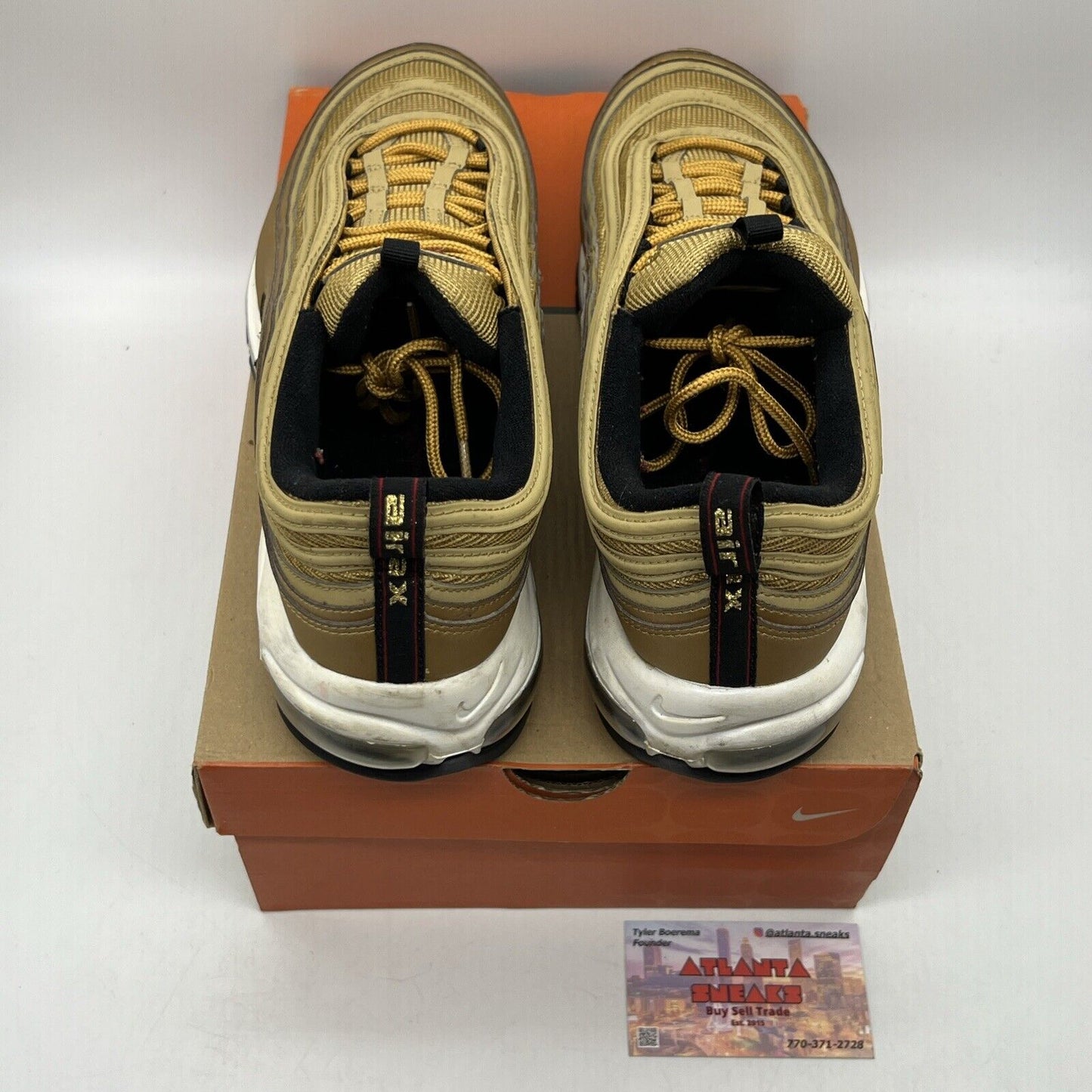 Size 12 - Nike Air Max 97 OG QS Metallic Gold White Black (884421-700)