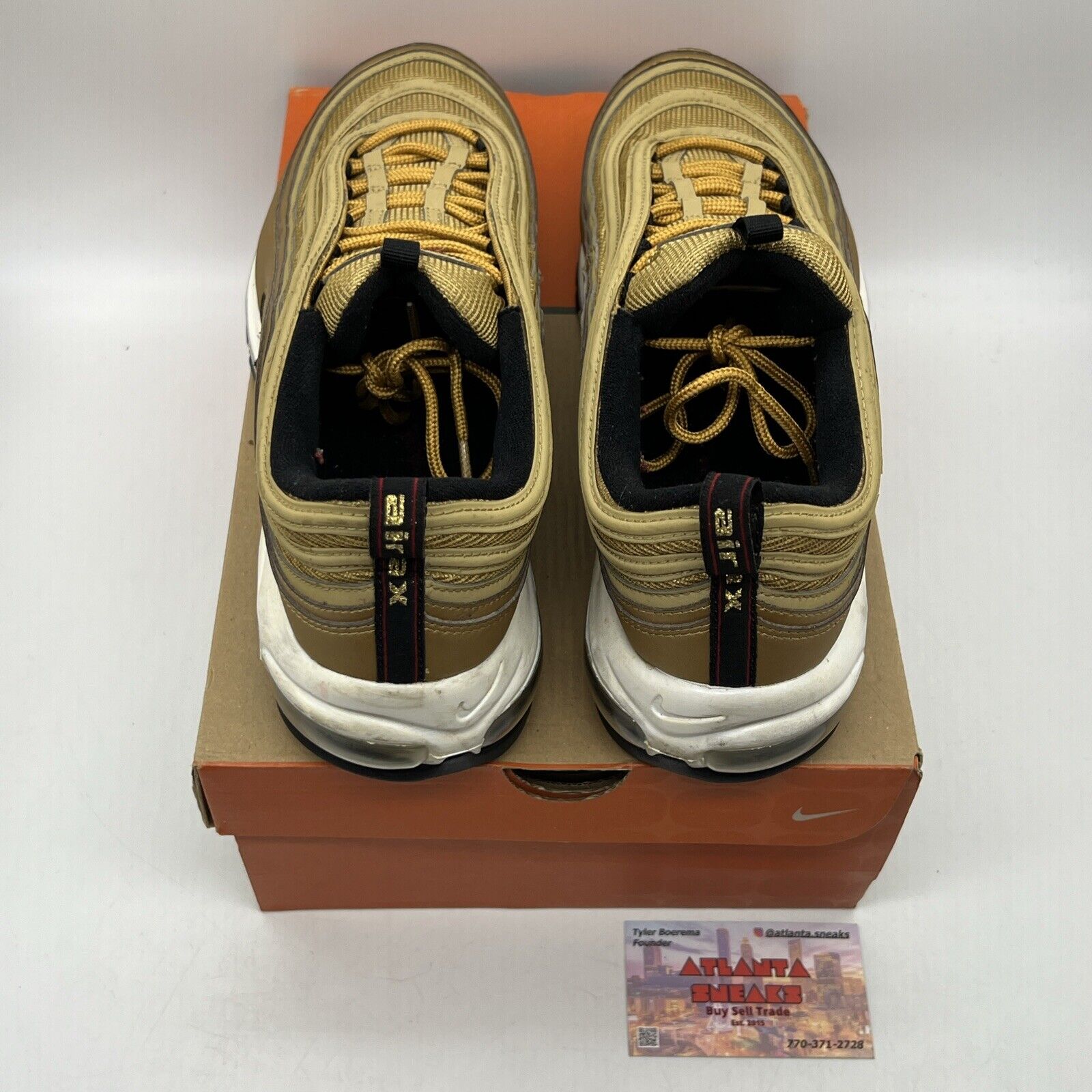 Size 12 - Nike Air Max 97 OG QS Metallic Gold White Black (884421-700)