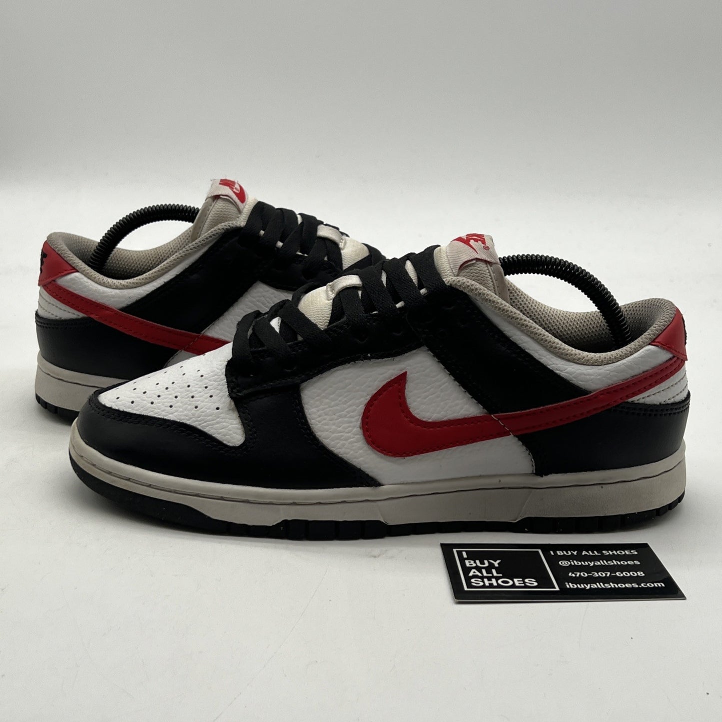 Size 8.5 - Nike Dunk Low Black White Red (FB3354-001)