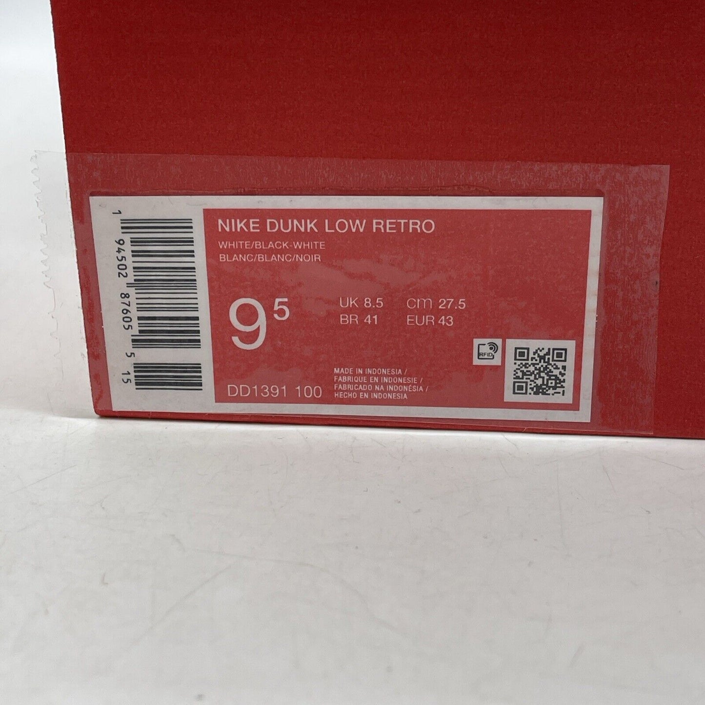Size 9.5 - Nike Dunk Low Black White Suede Leather (DD1391-100)