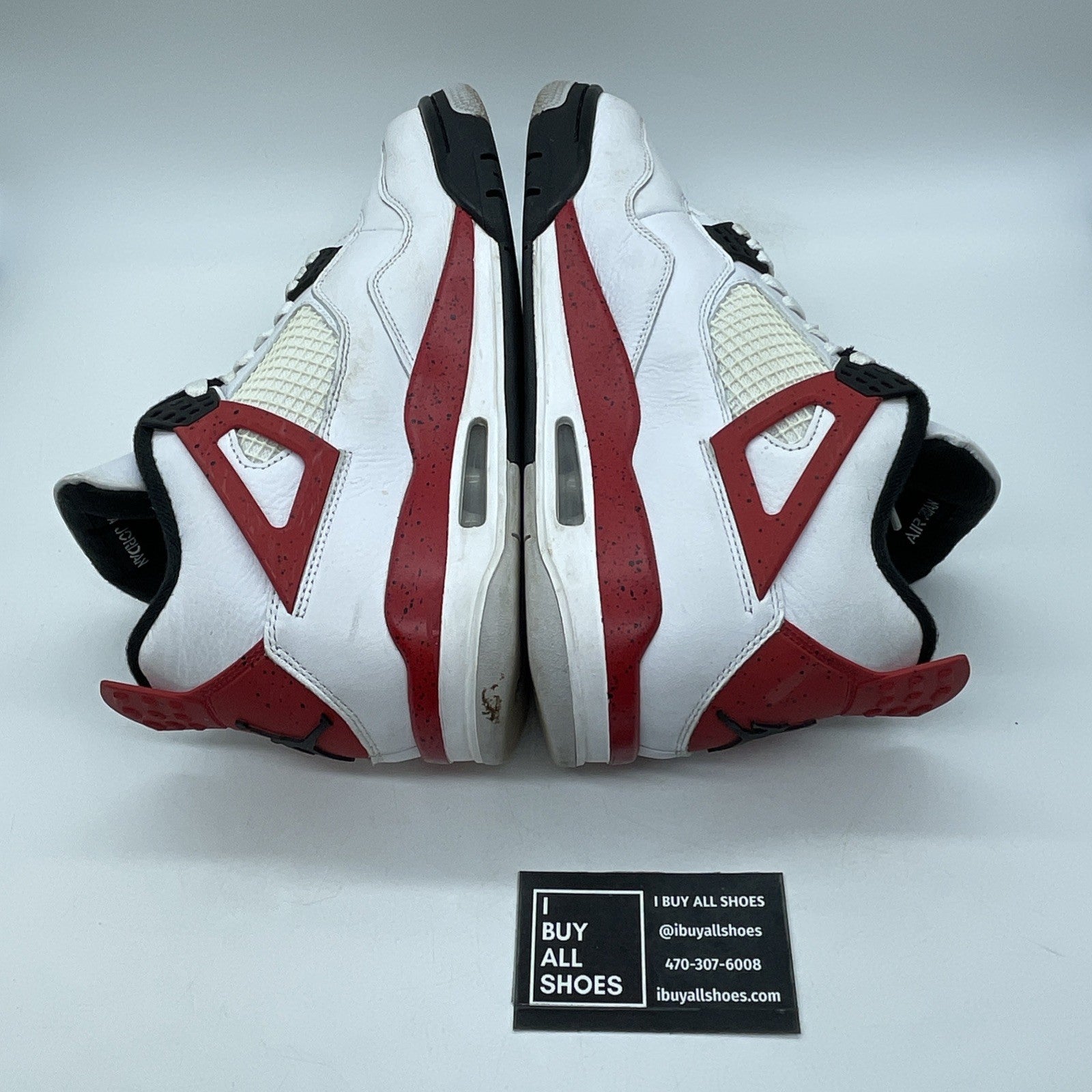 Size 11 - Air Jordan 4 Retro Mid Red Cement White Black Leather (DH6927-161)