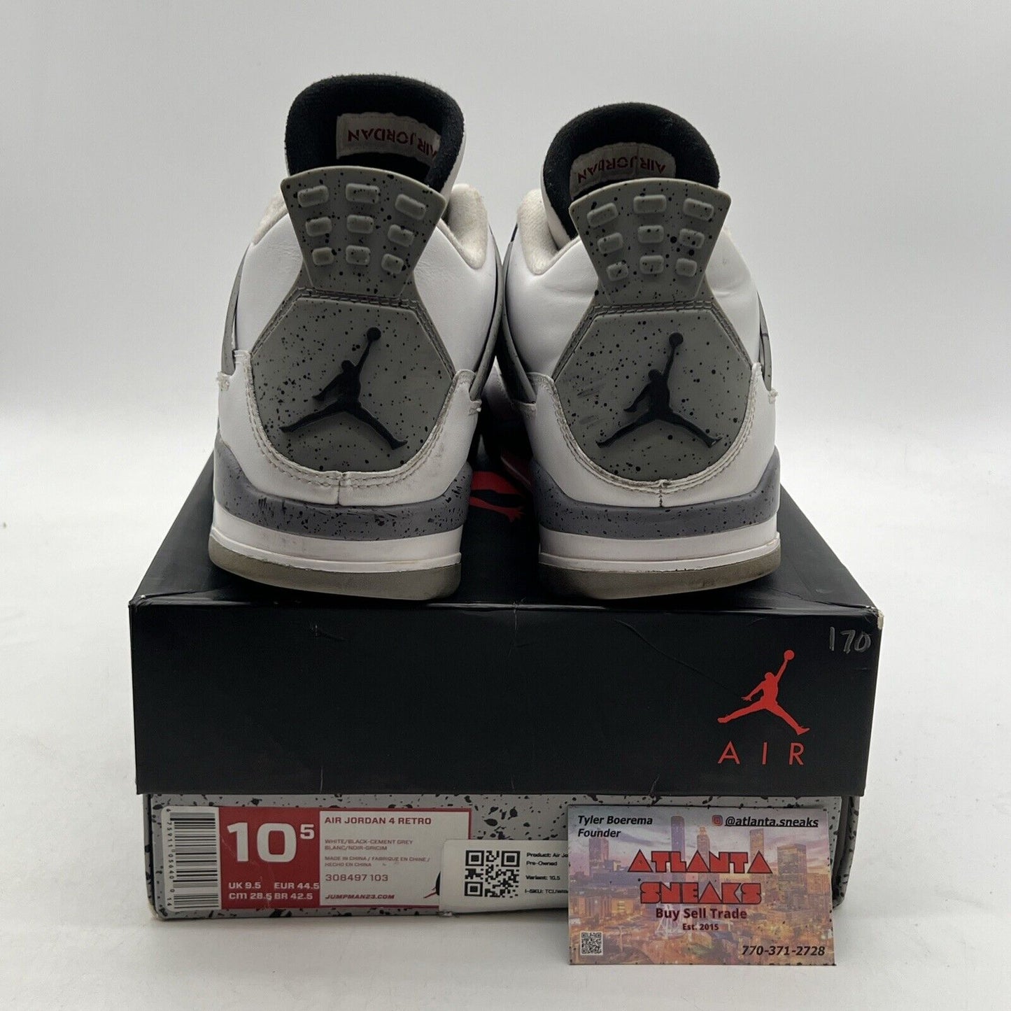 Size 10.5 - Air Jordan 4 Retro Cement 2012 (308497-103)