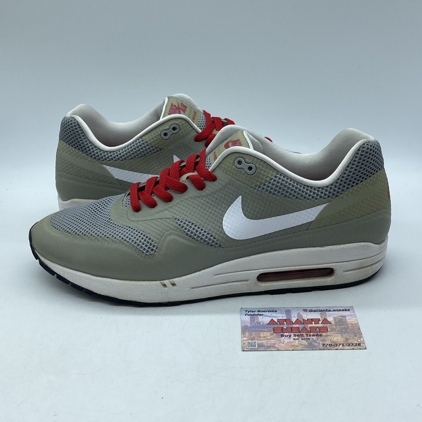 Size 12 - Nike Air Max 1 Fuse Matte Silver White Leather Suede (543213-016)