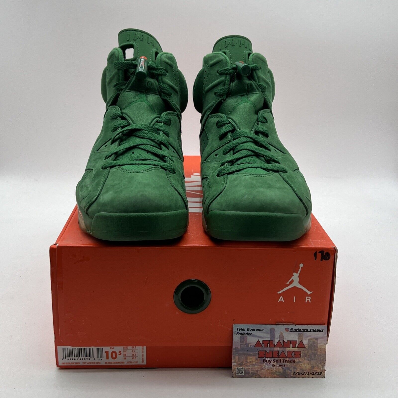 Size 10.5 - Air Jordan 6 Retro NRG Green Suede Gatorade (AJ5986-335)