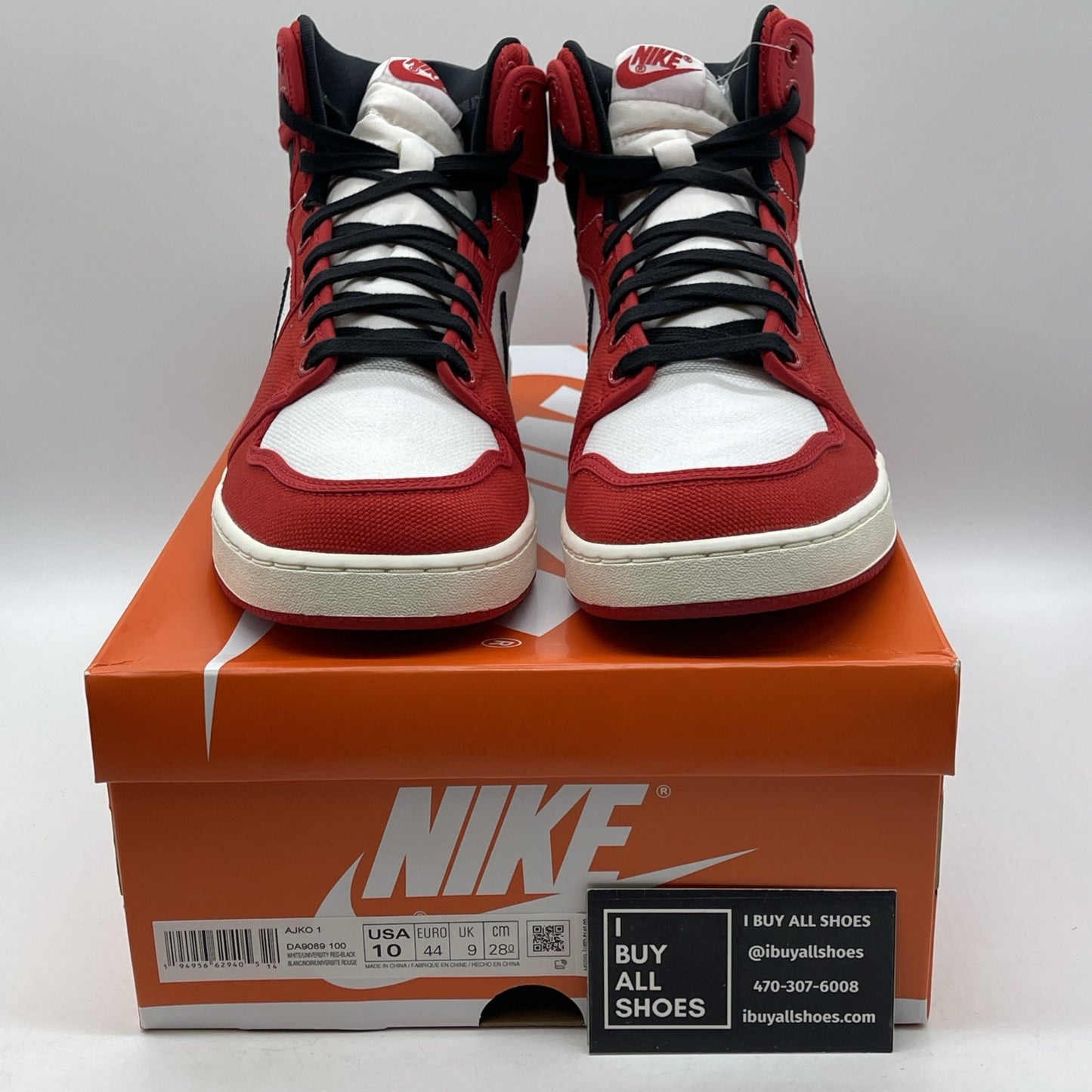 Size 10 - Air Jordan 1 AJ KO Chicago 2021 Red White Black Suede (DA9089-100)