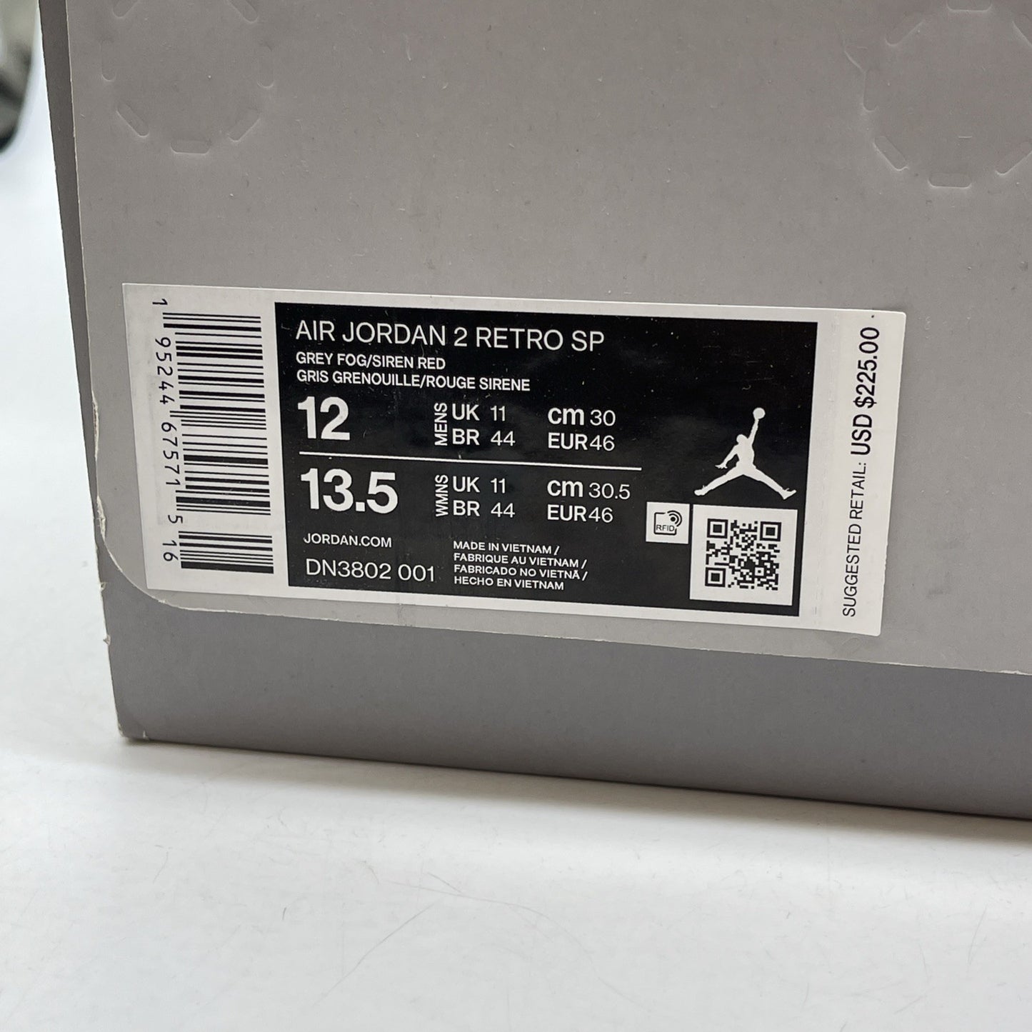 Size 12 - Jordan 2 Gray Fog 2022 Blue Suede Leather (DN3802-001)