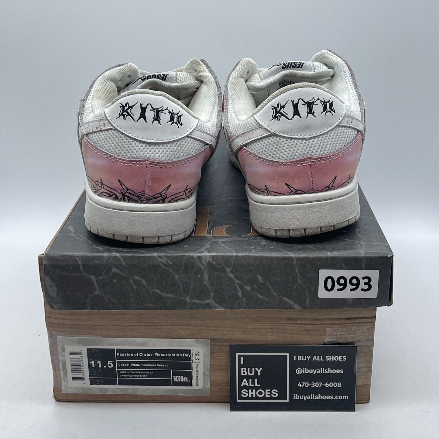 Size 11.5 - Kito Wares "Passion Of Christ, Resurrection Day" SB Dunk Low Style