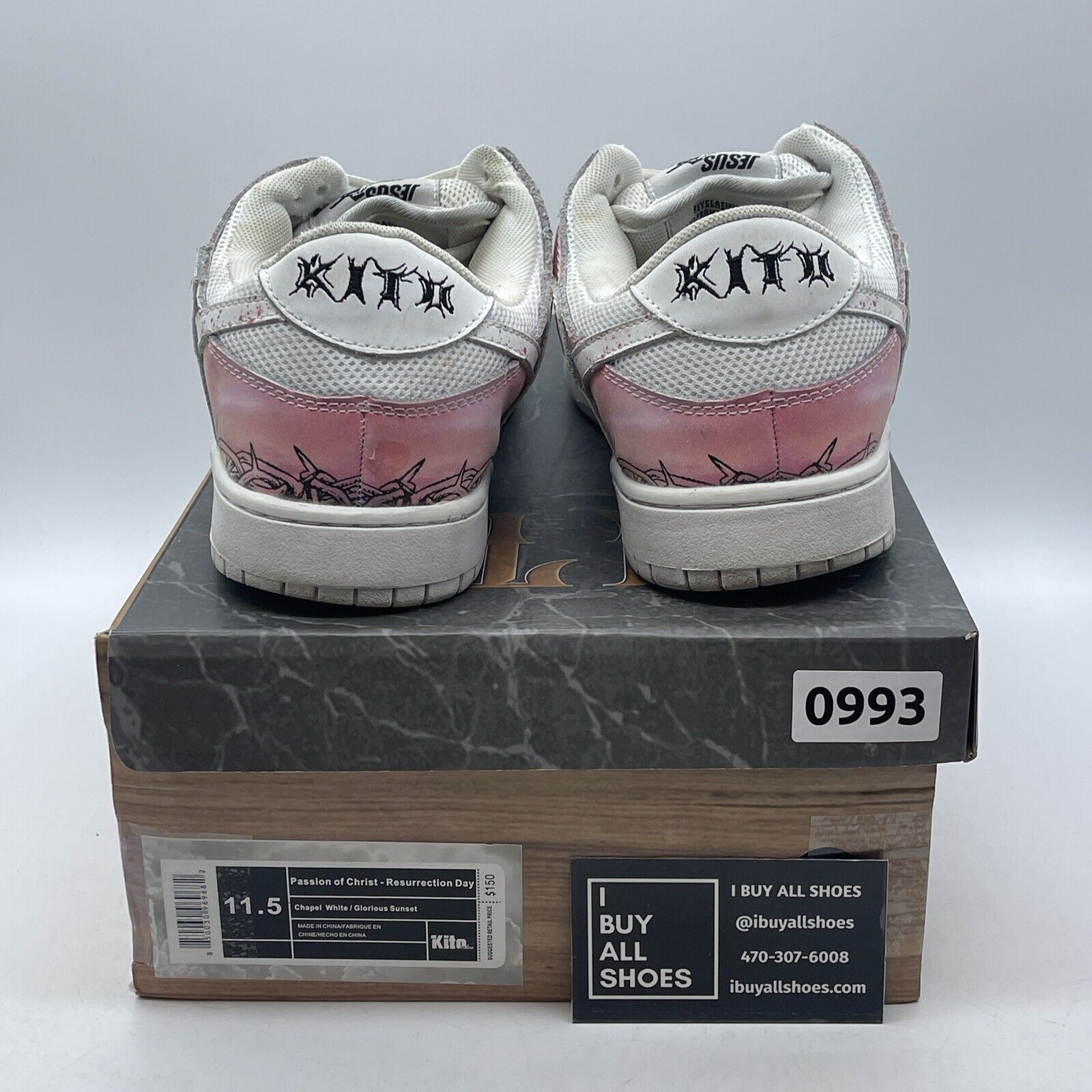 Size 11.5 - Kito Wares "Passion Of Christ, Resurrection Day" SB Dunk Low Style