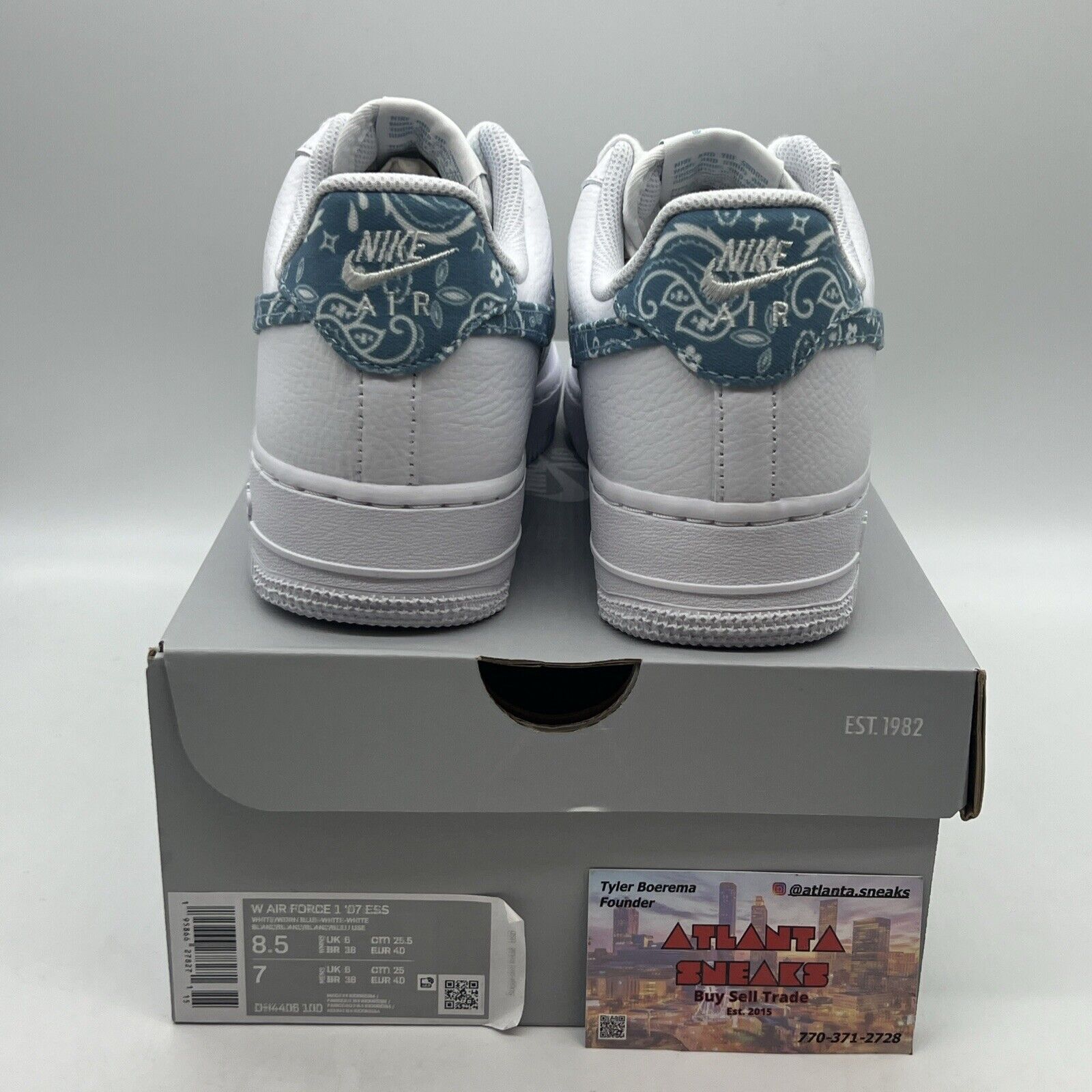 WMNS Nike Air Force 1 ESS | Blue Paisley | DH4406-100 | Size 8.5 Brand New