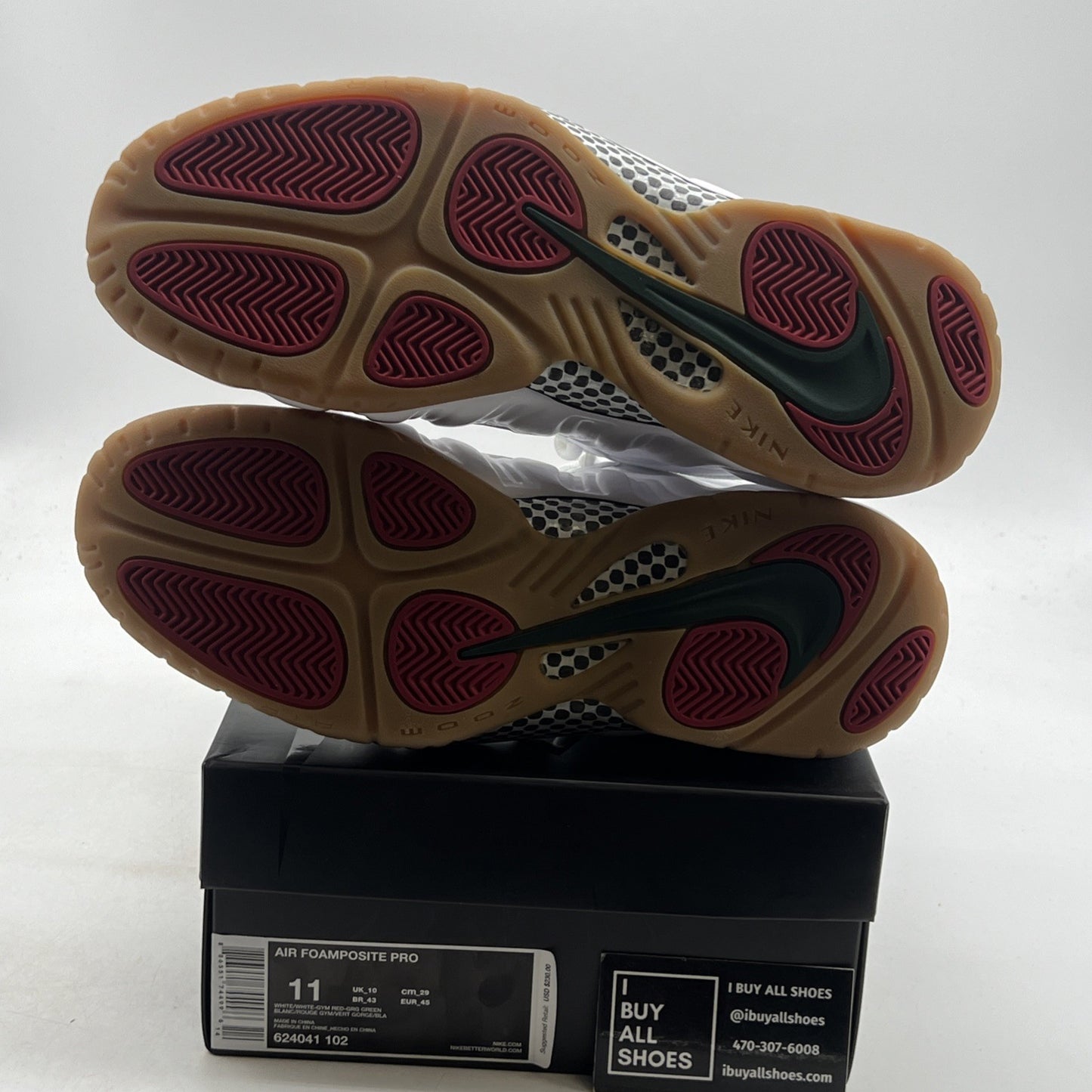 Size 11 - Nike Foamposite Pro Gucci - White (624041-102)