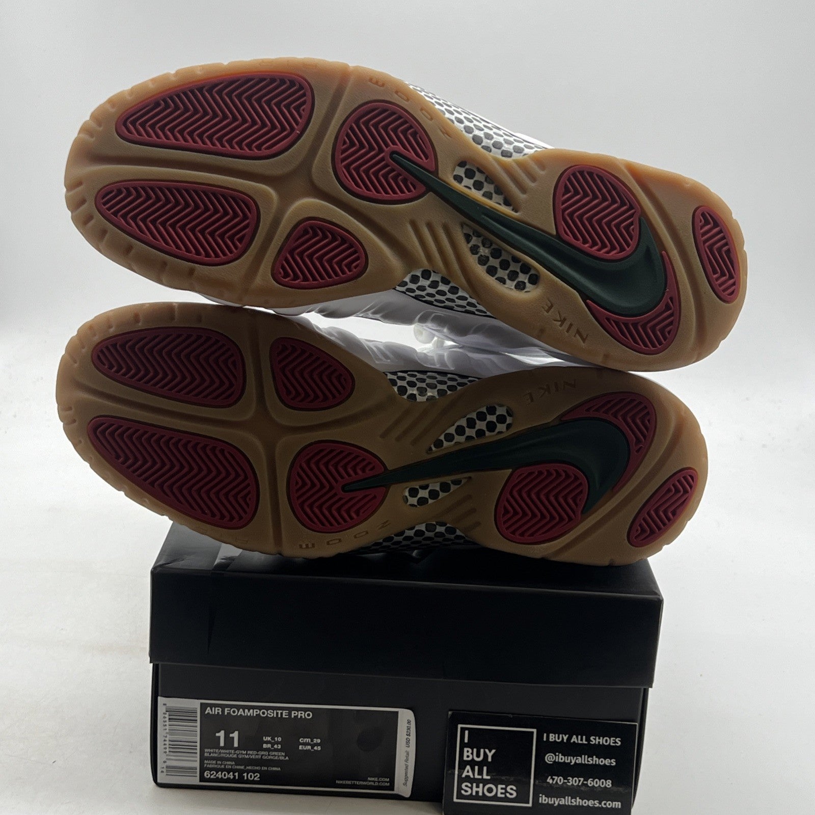 Size 11 - Nike Foamposite Pro Gucci - White (624041-102)