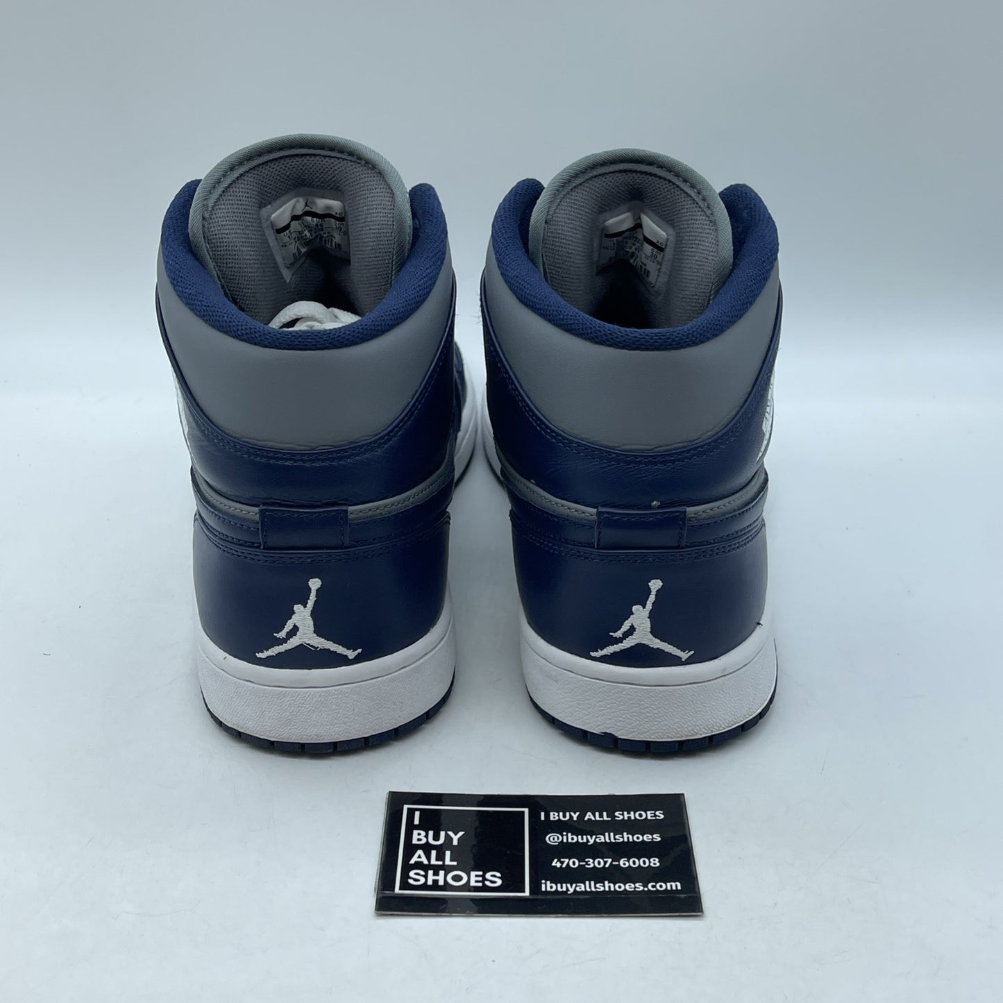 Size 12 - Air Jordan 1 Mid Georgetown Grey Blue Leather (554724-006)