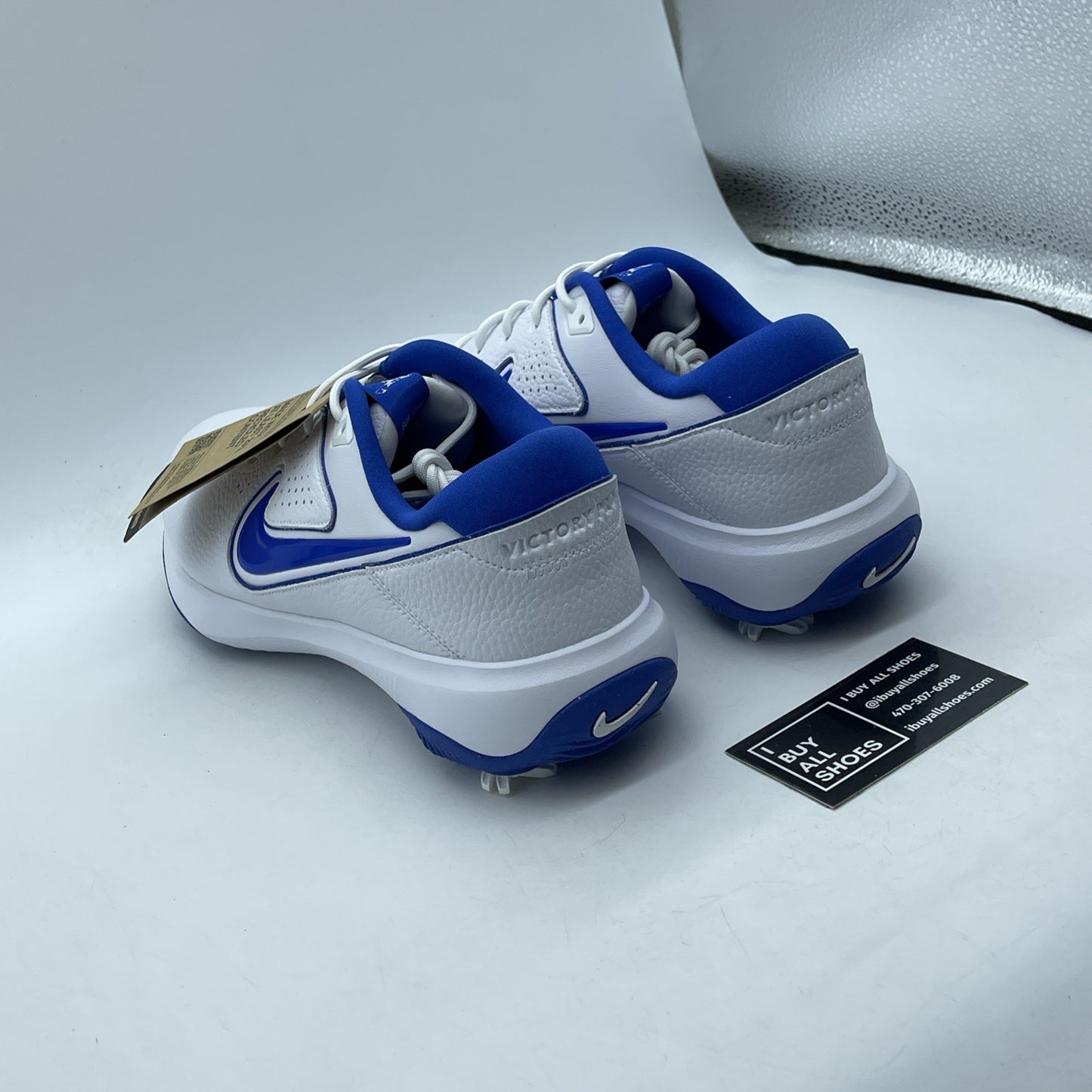 Size 10 - Nike Victory Pro 3 Golf Cleats White Royal Blue (DV6800-140)