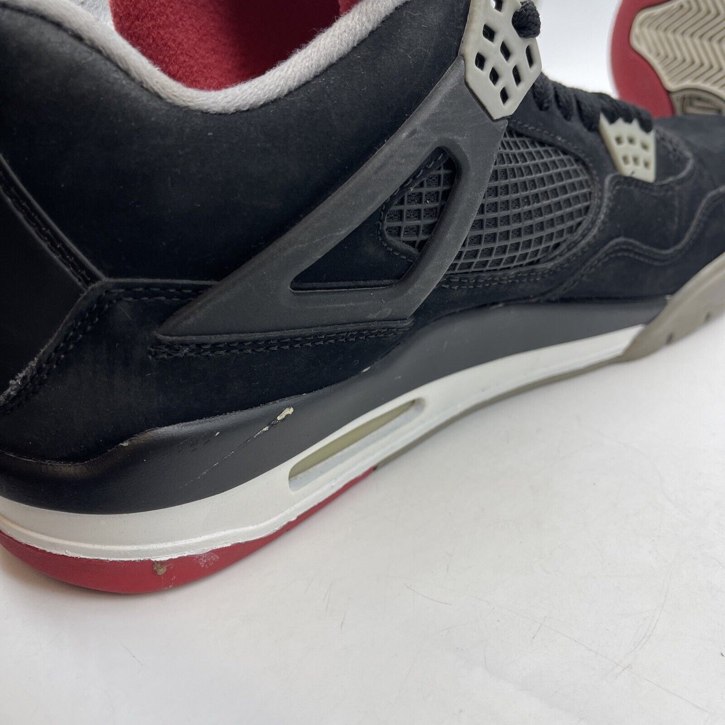 Size 11 - Jordan 4 Retro bred release 2012 Black Suede Leather (308497-089)