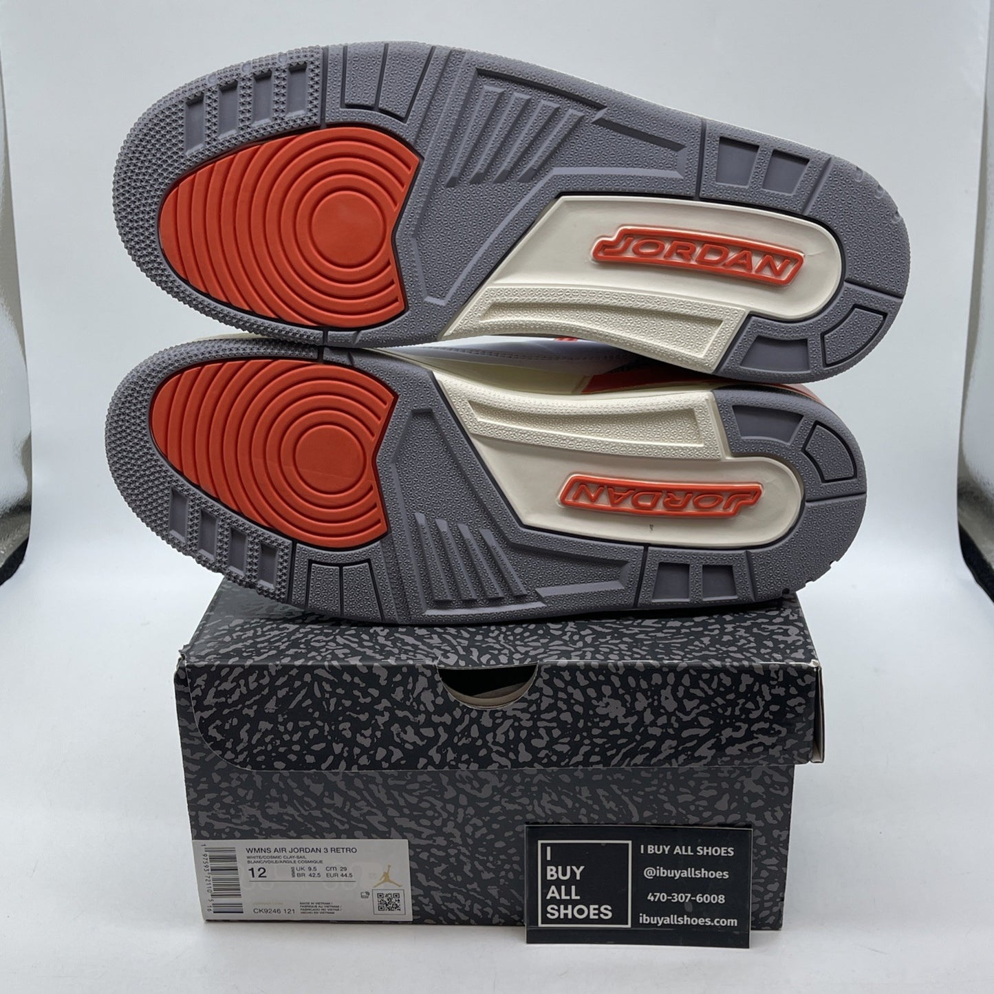Size 12W -Nike Air Jordan 3 Retro Georgia Peach White Cosmic (CK9246-121)