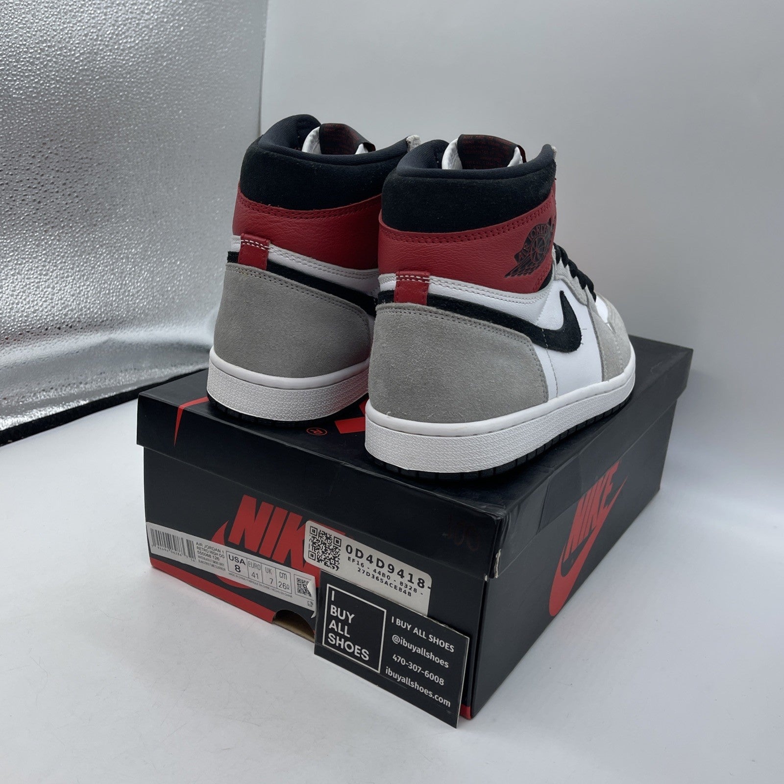 Size 8 - Jordan 1 Retro High OG Smoke Gray White Black Suede (555088-126)