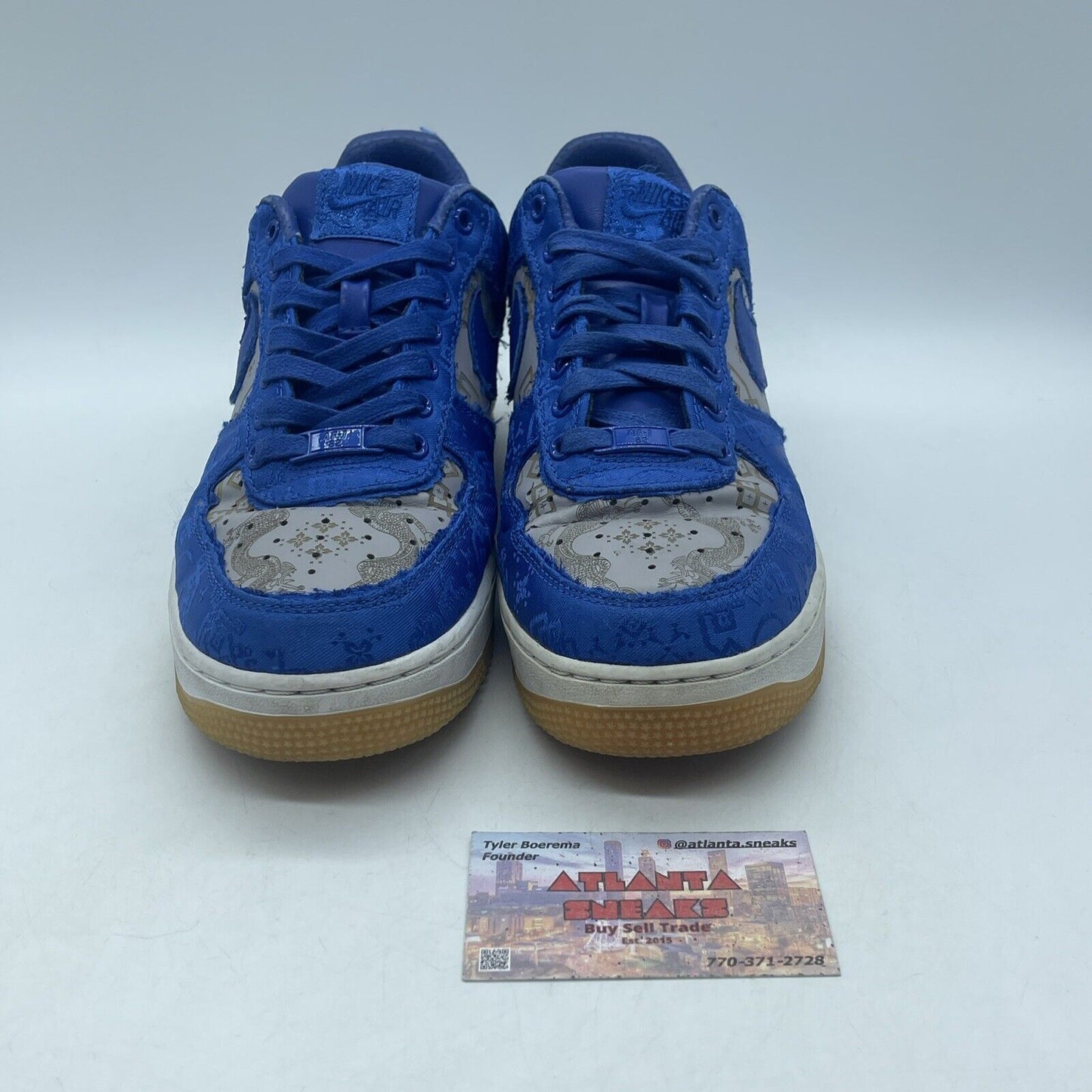 Size 8 - Nike CLOT x Air Force 1 PRM Royal Silk Blue Suede Grey (CJ5290-400)