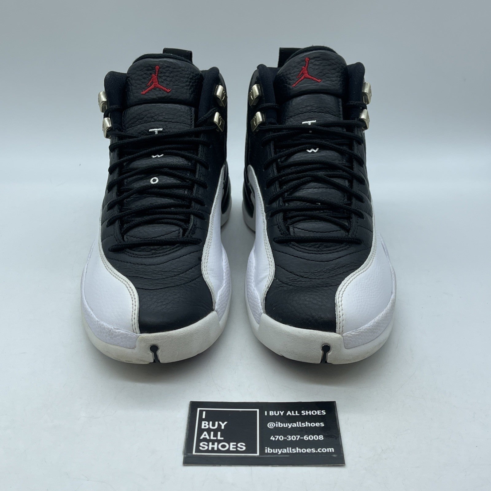 Size 9 - Jordan 12 Retro Mid Playoff Black White Red Leather (CT8013-006)