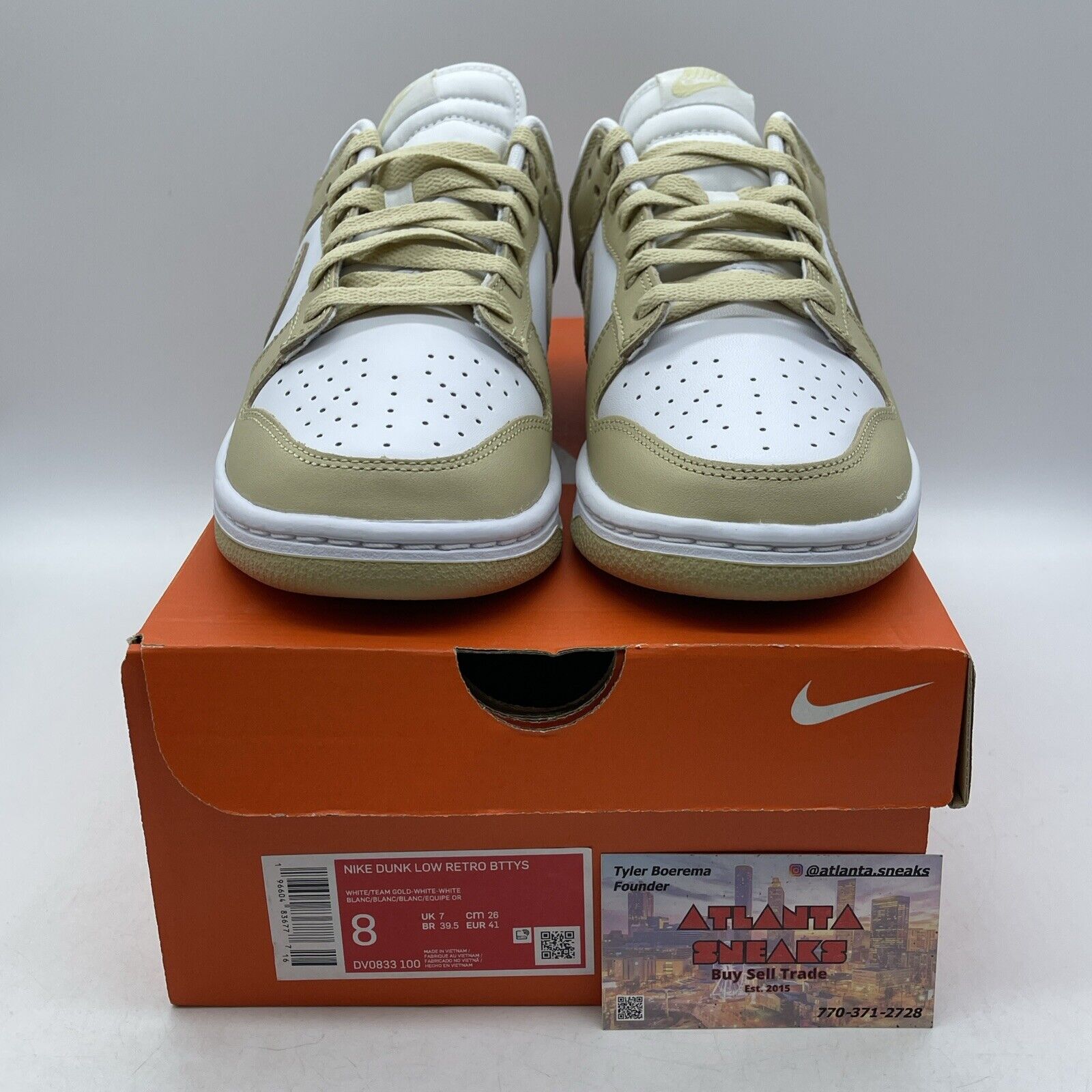 Size 8 - Nike Dunk Low Team Gold White Leather (DV0833-100)