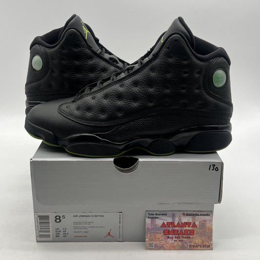 Size 8.5 - Air Jordan 13 Retro 2017 Altitude Black Leather  Lime (414571-042)