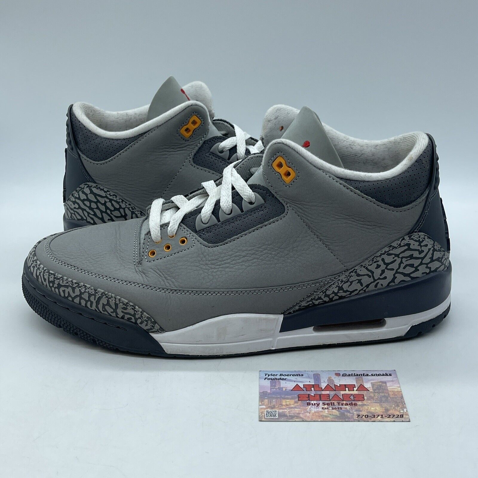 Size 12 - Jordan 3 Retro Mid Cool Grey Suede Red Orange White (CT8532-012)