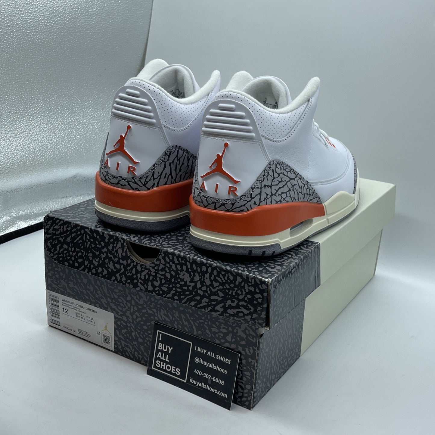 Size 12W -Nike Air Jordan 3 Retro Georgia Peach White Cosmic (CK9246-121)