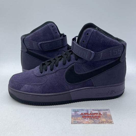 Size 12 - Nike Air Force 1 '07 QS High Harlem Purple Black Suede (573967-500)