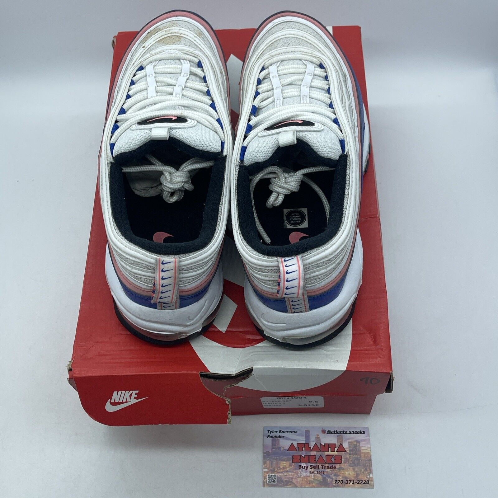 Size 9.5 - Nike Air Max 97 Ultramarine White Pink Blue (921826-107)