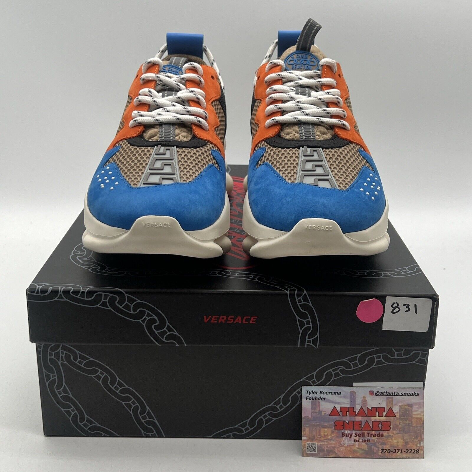 Size 8 - Versace Chain Reaction 2 Punky Cargo Zesty Orange (DSU7462-DTP1G-KZECZ)