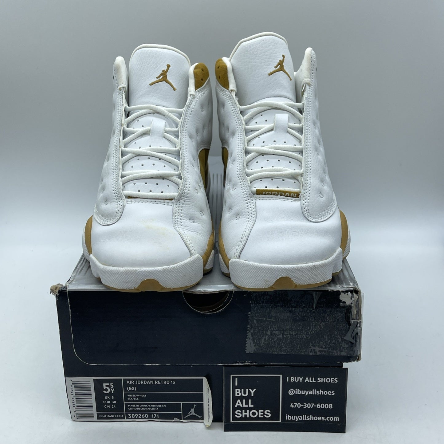 Size 5.5Y (GS) - Jordan 13 Retro Mid Wheat Brown Suede (309260-171)