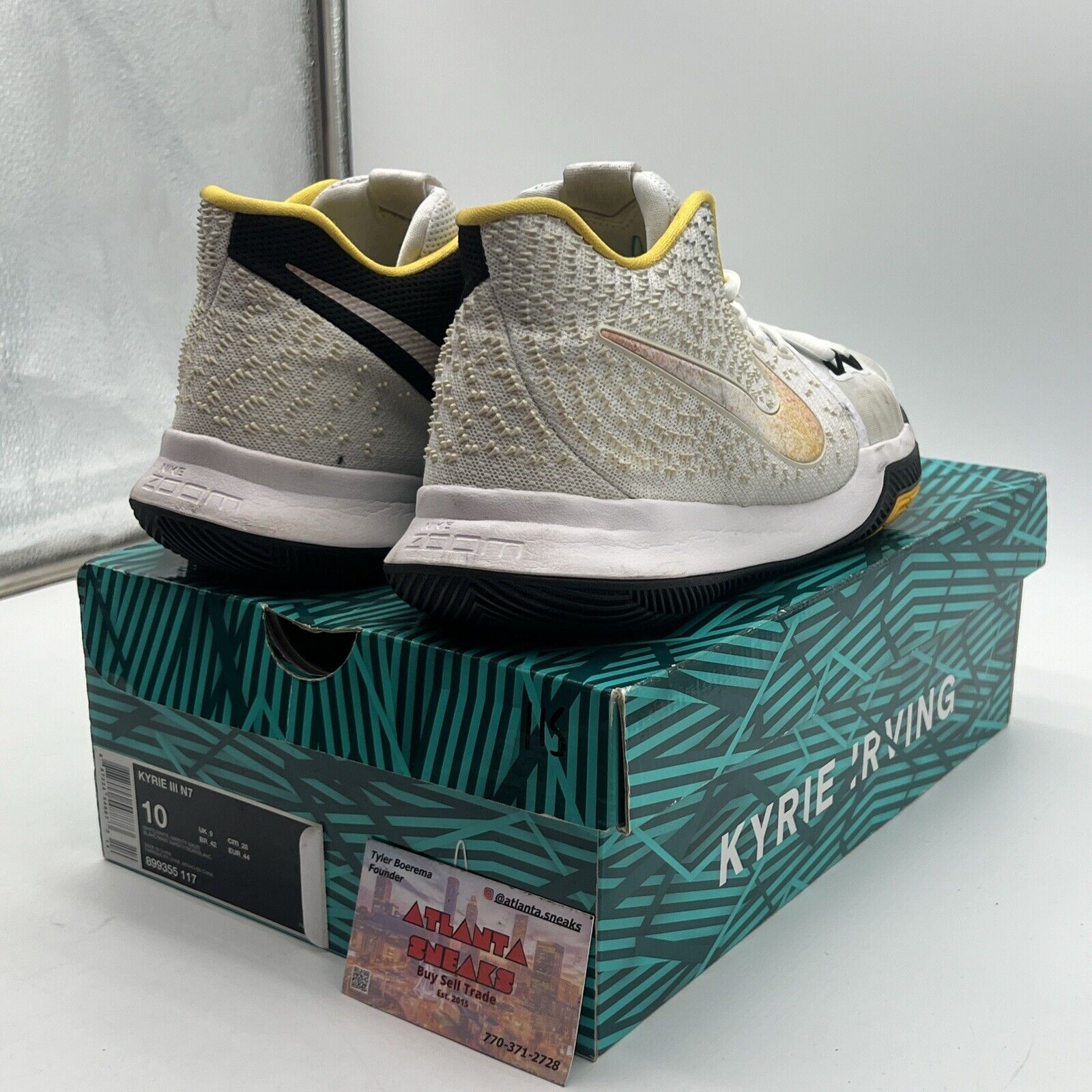 Size 10 - Nike Kyrie 3 N7 (899355-117) Black White Yellow
