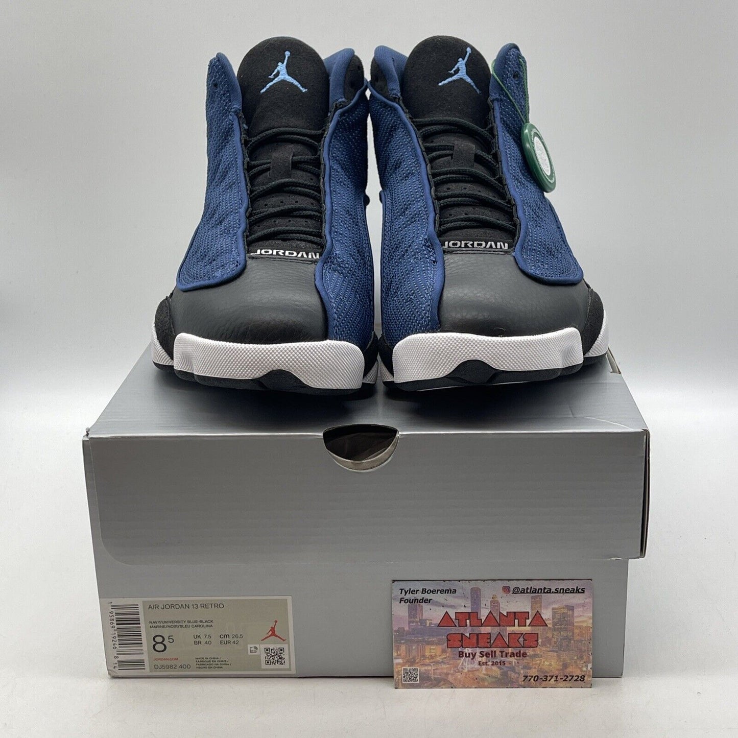 Size 8.5 - Jordan 13 Navy 2022 Black Suede White Leather (DJ5982-400)