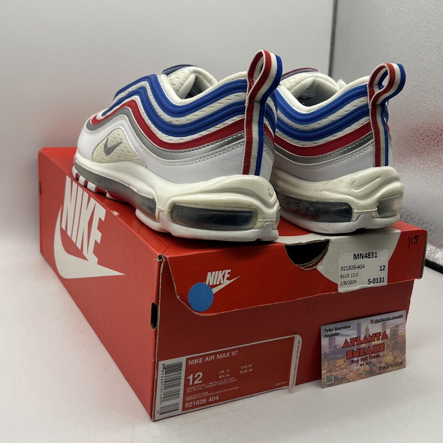 Size 12 - Nike Air Max 97 All Star Jersey Red White Blue Leather (921826-404)