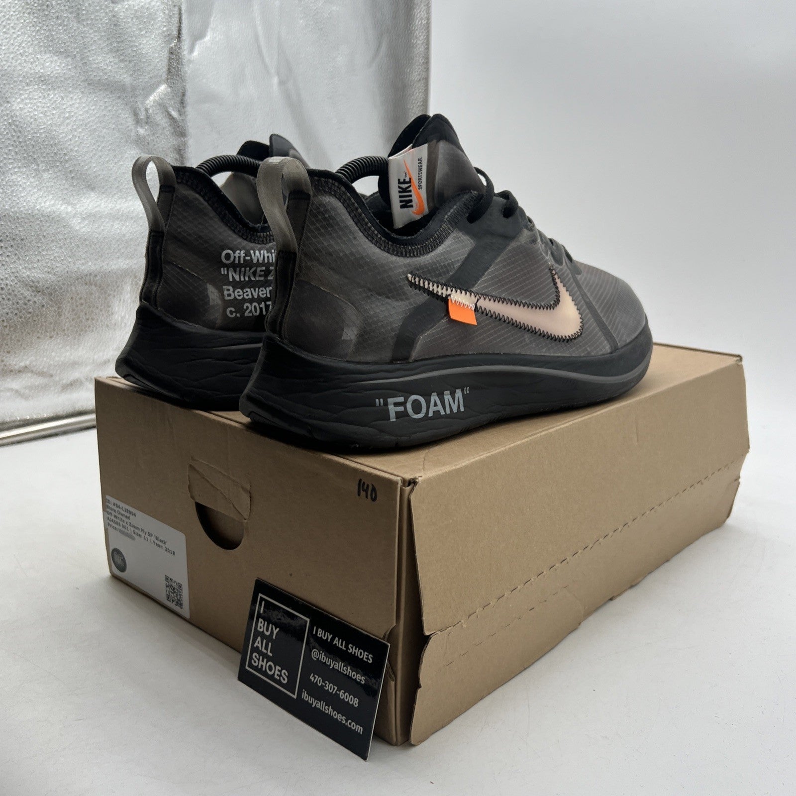 Size 11 - Nike Off-White x Zoom Fly SP Black (AJ4588-001)