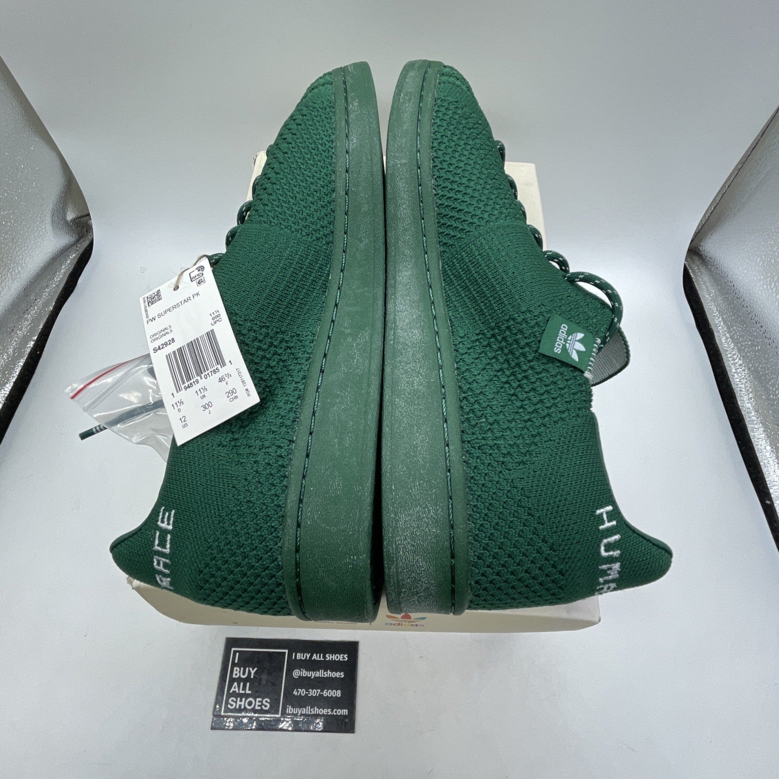 Size 12 - Adidas Pharrell x Superstar Primeknit Dark Green (S42928)